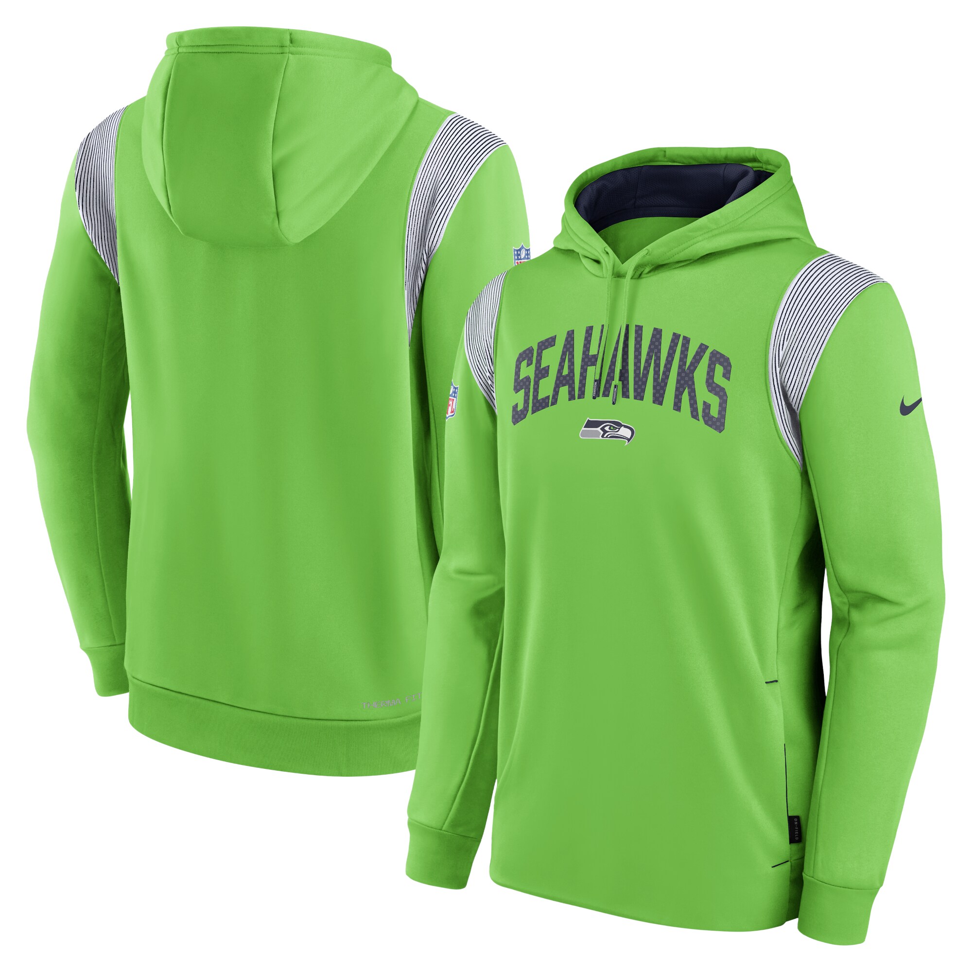Seattle Seahawks Sideline Athletic Stack Performance Pullover Hoodie - Neon Green
