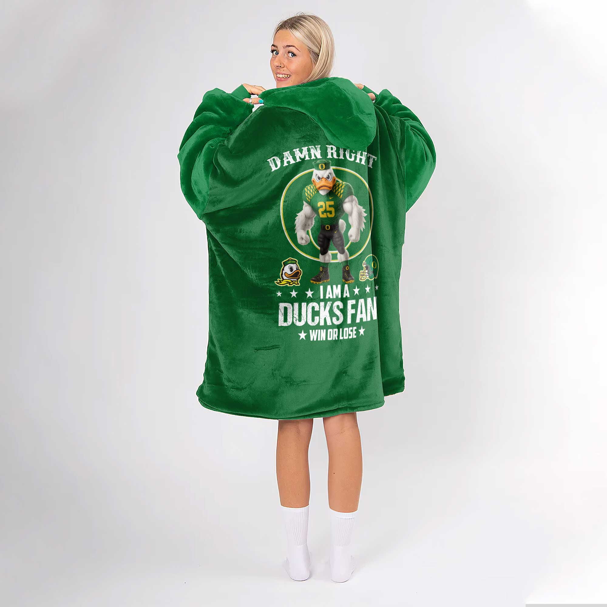 Adult Oregon Football Unisex Blanket Hoodie