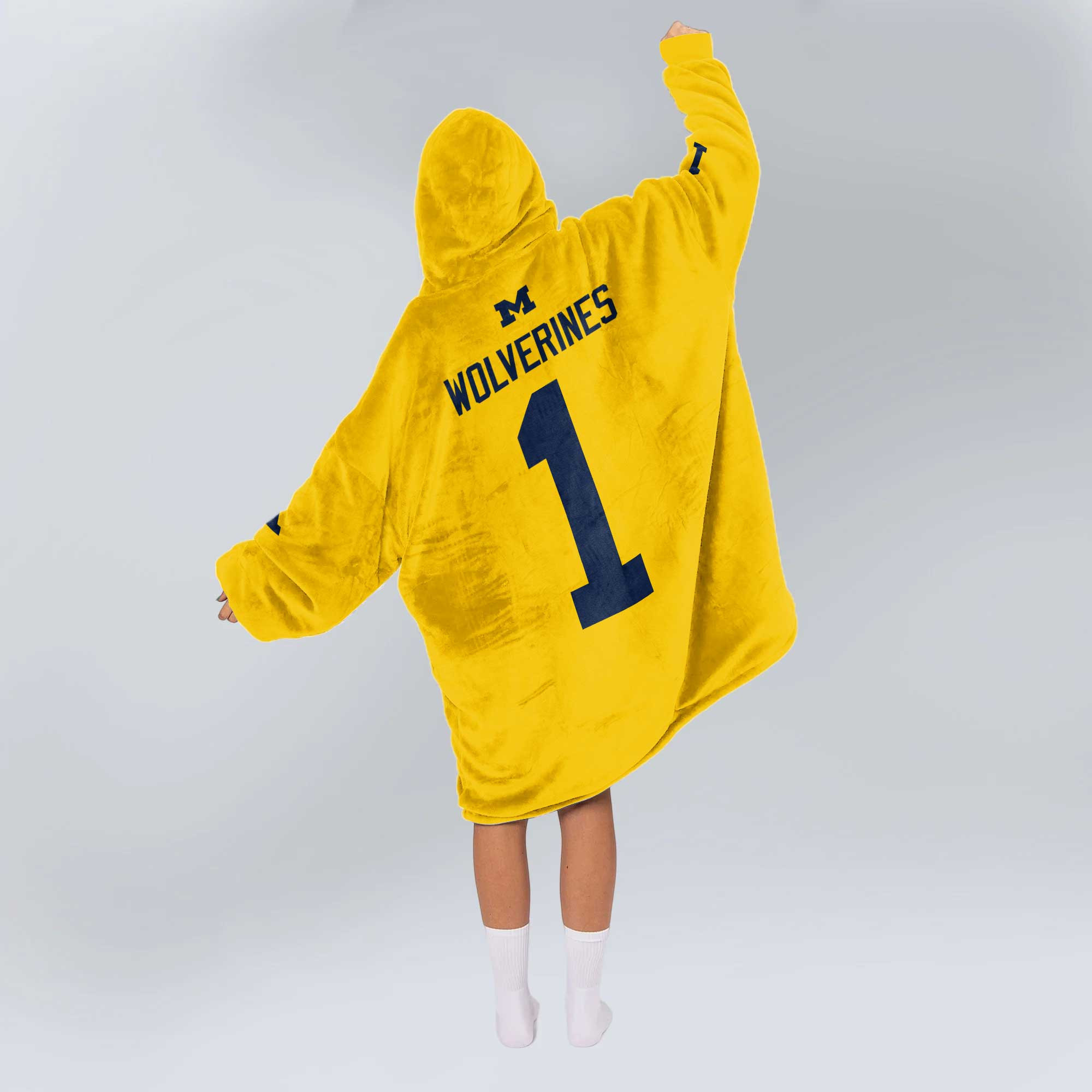 Adult 1 Michigan Football Unisex Blanket Hoodie