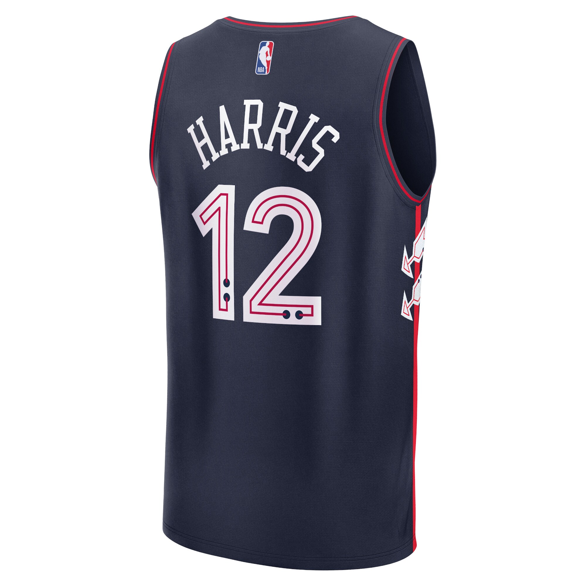 Unisex Philadelphia 76ers Tobias Harris  Navy 2023/24 Fast Break Jersey - City Edition