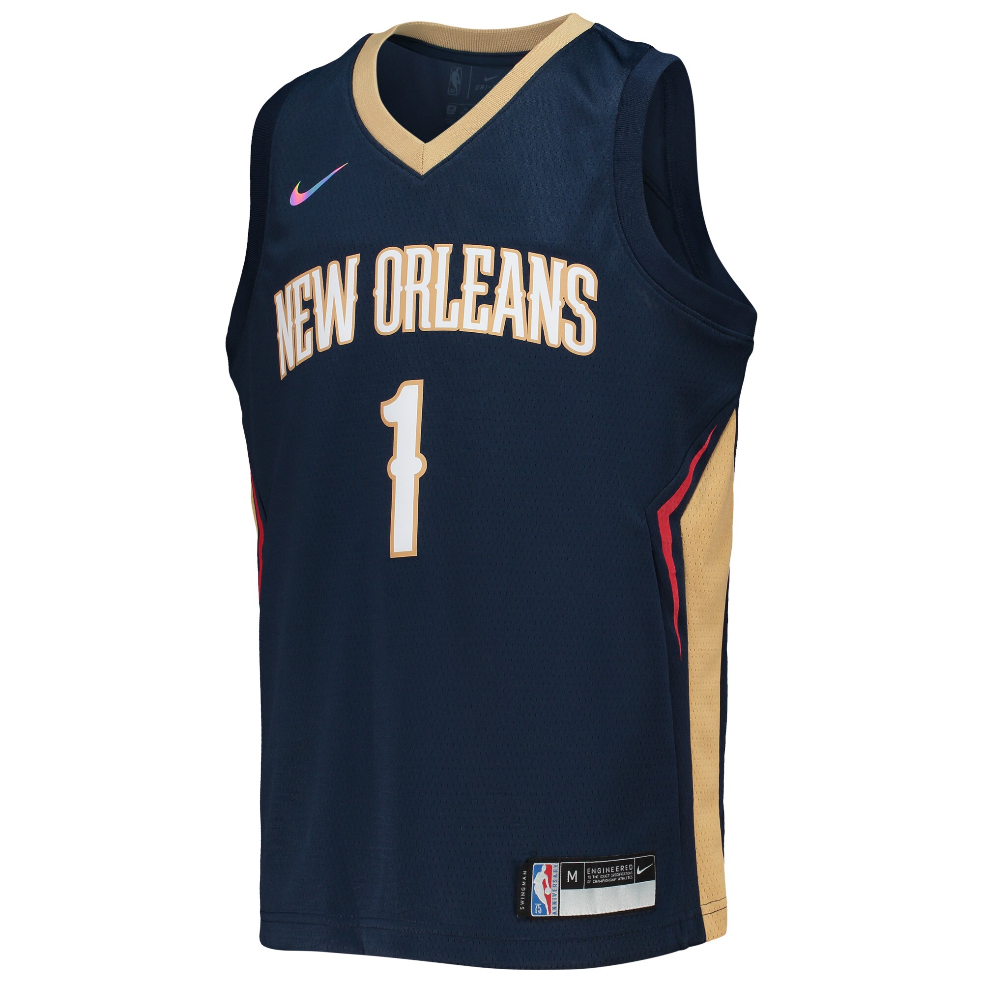 Zion Williamson New Orleans Pelicans Youth 2021/22 Diamond Swingman Jersey - Icon Edition - Navy
