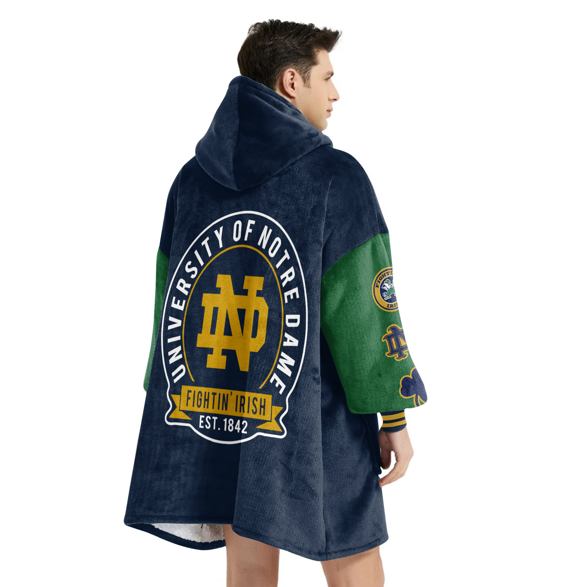 Adult Notre Dame Football Unisex Blanket Hoodie