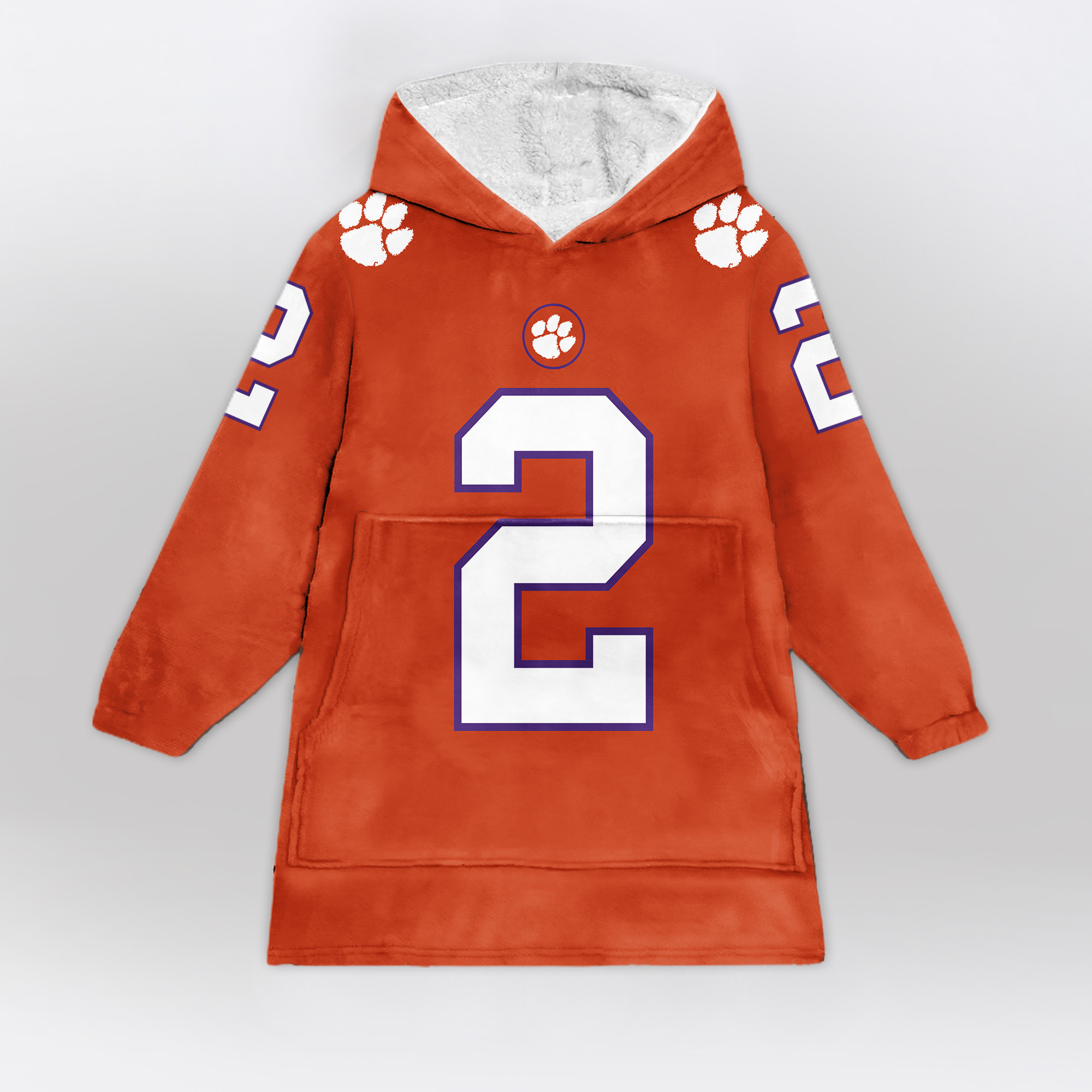 Adult 2 Clemson Football Unisex Blanket Hoodie