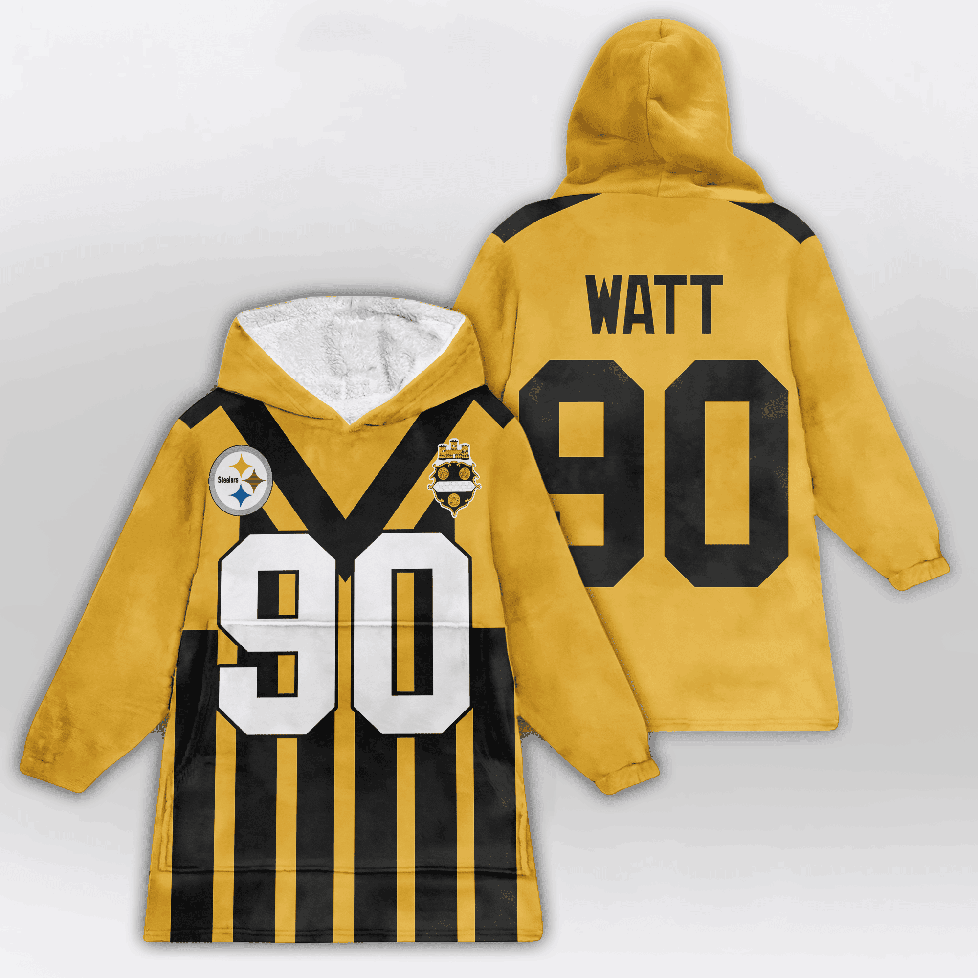 Adult 90 Pittsburgh Football Unisex Blanket Hoodie
