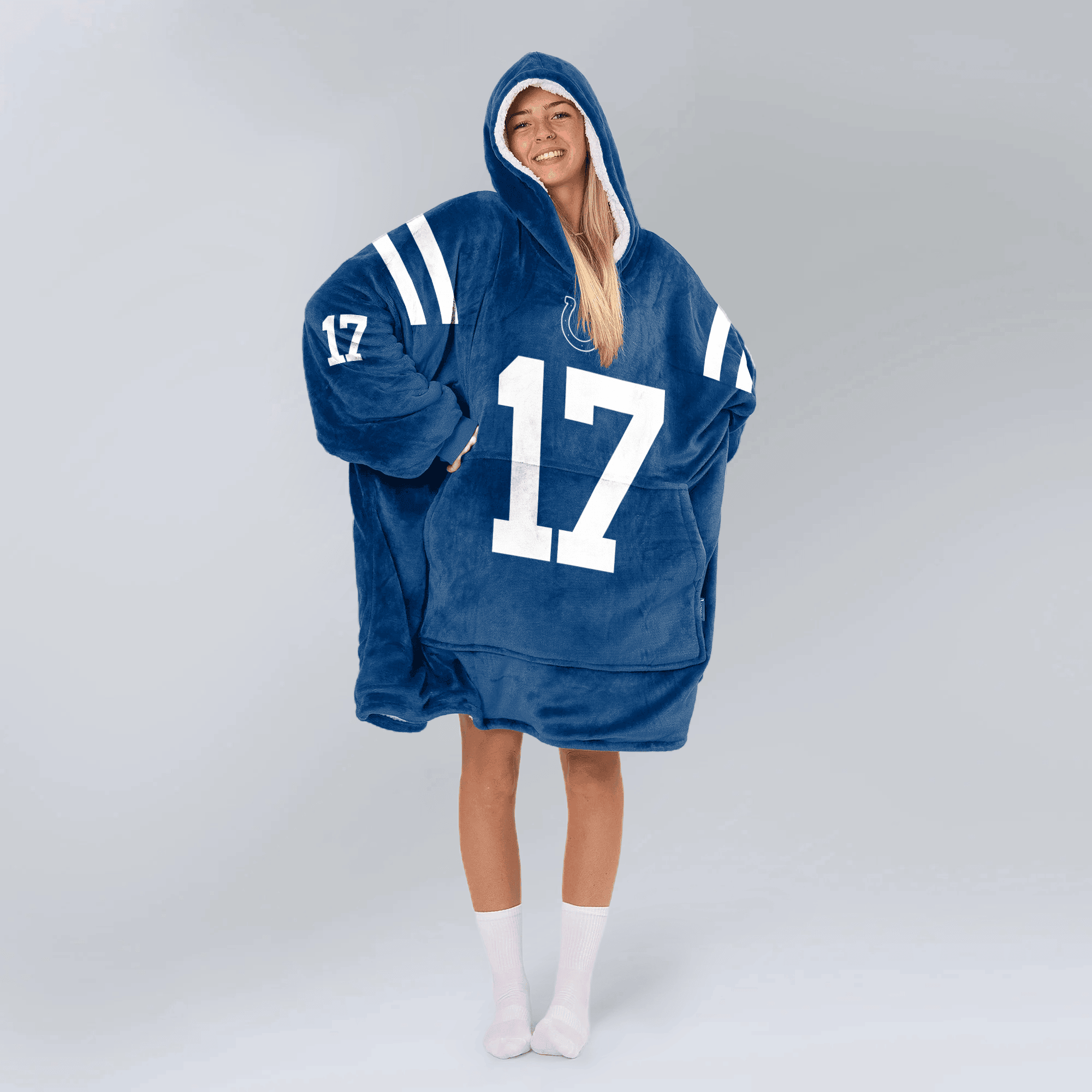 Adult 17 Indianapolis Football Unisex Blanket Hoodie