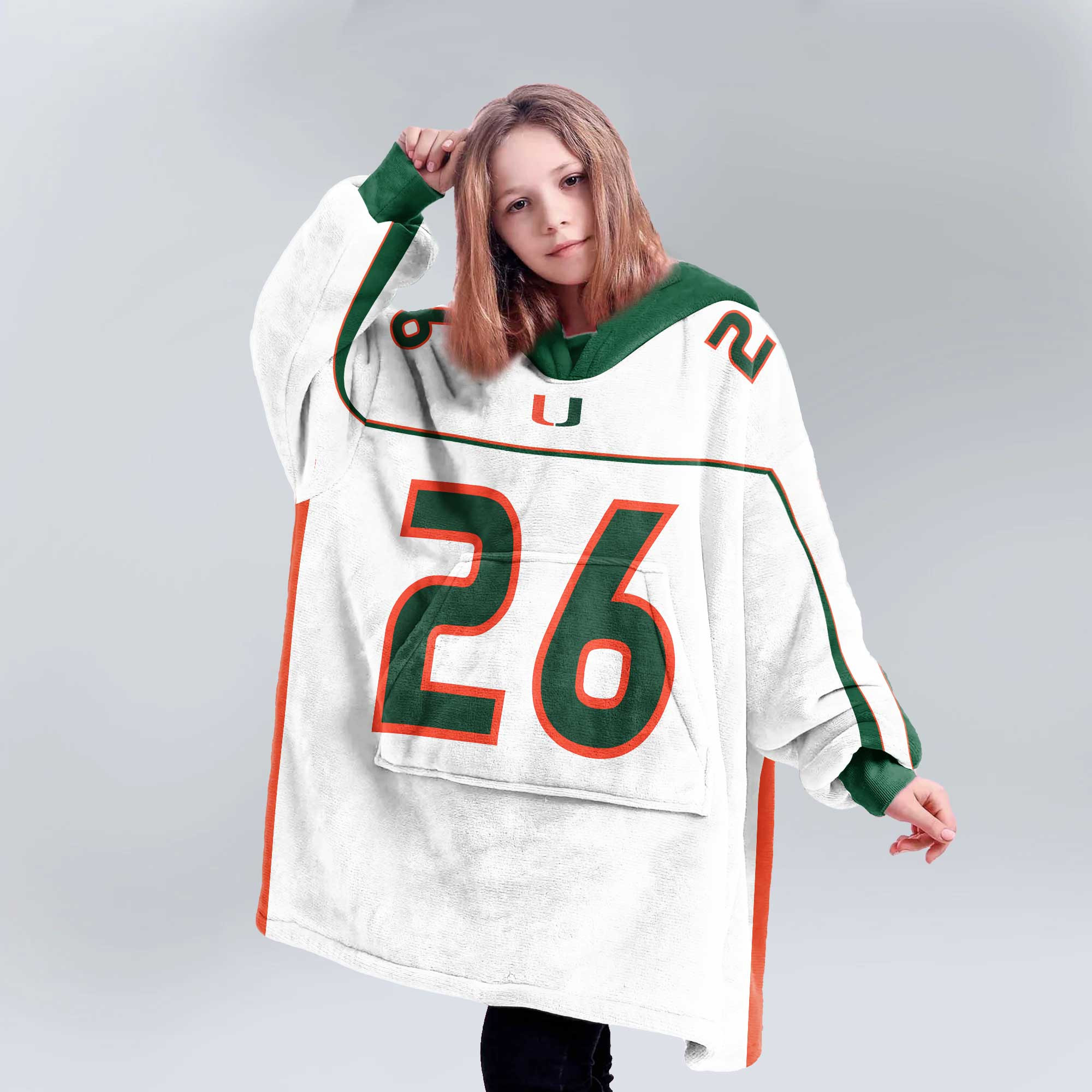 Kid 26 Miami Football Unisex Blanket Hoodie