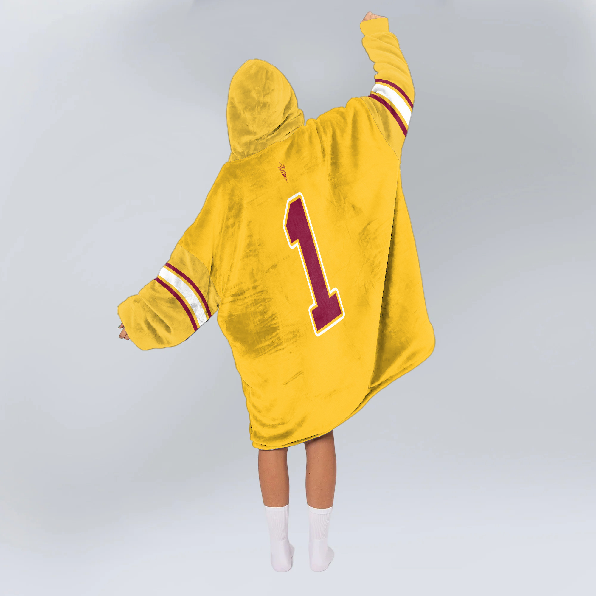 Adult #1 Arizona State Football Unisex Blanket Hoodie
