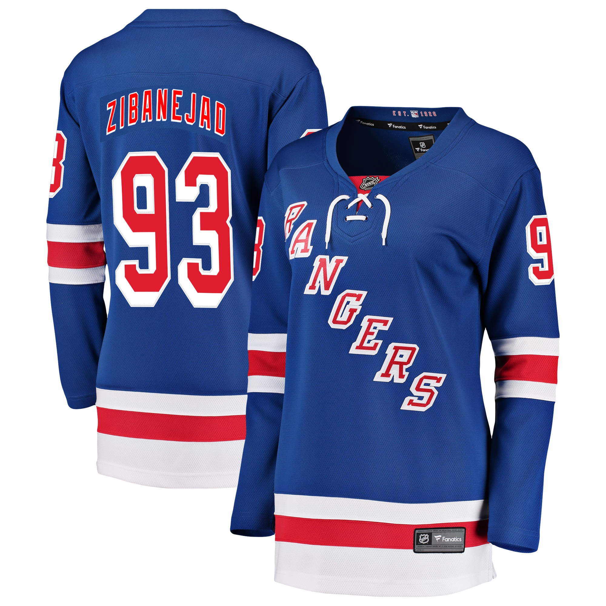 Mika Zibanejad New York Rangers Women's Breakaway Player Jersey - Blue
