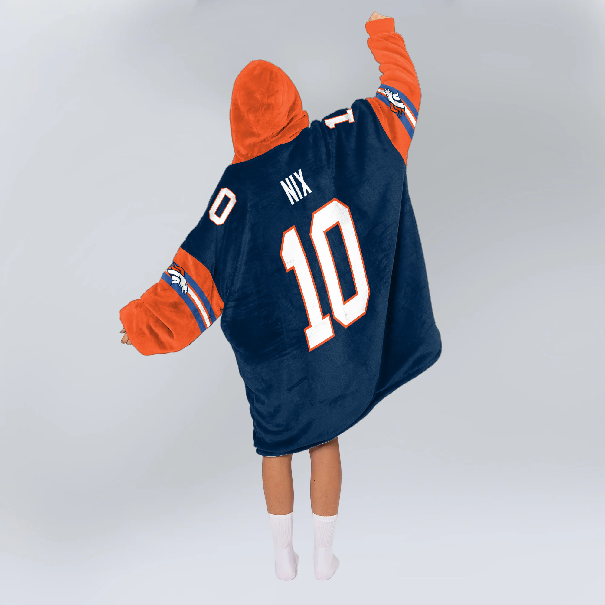 Adult 10 Denver Football Unisex Blanket Hoodie