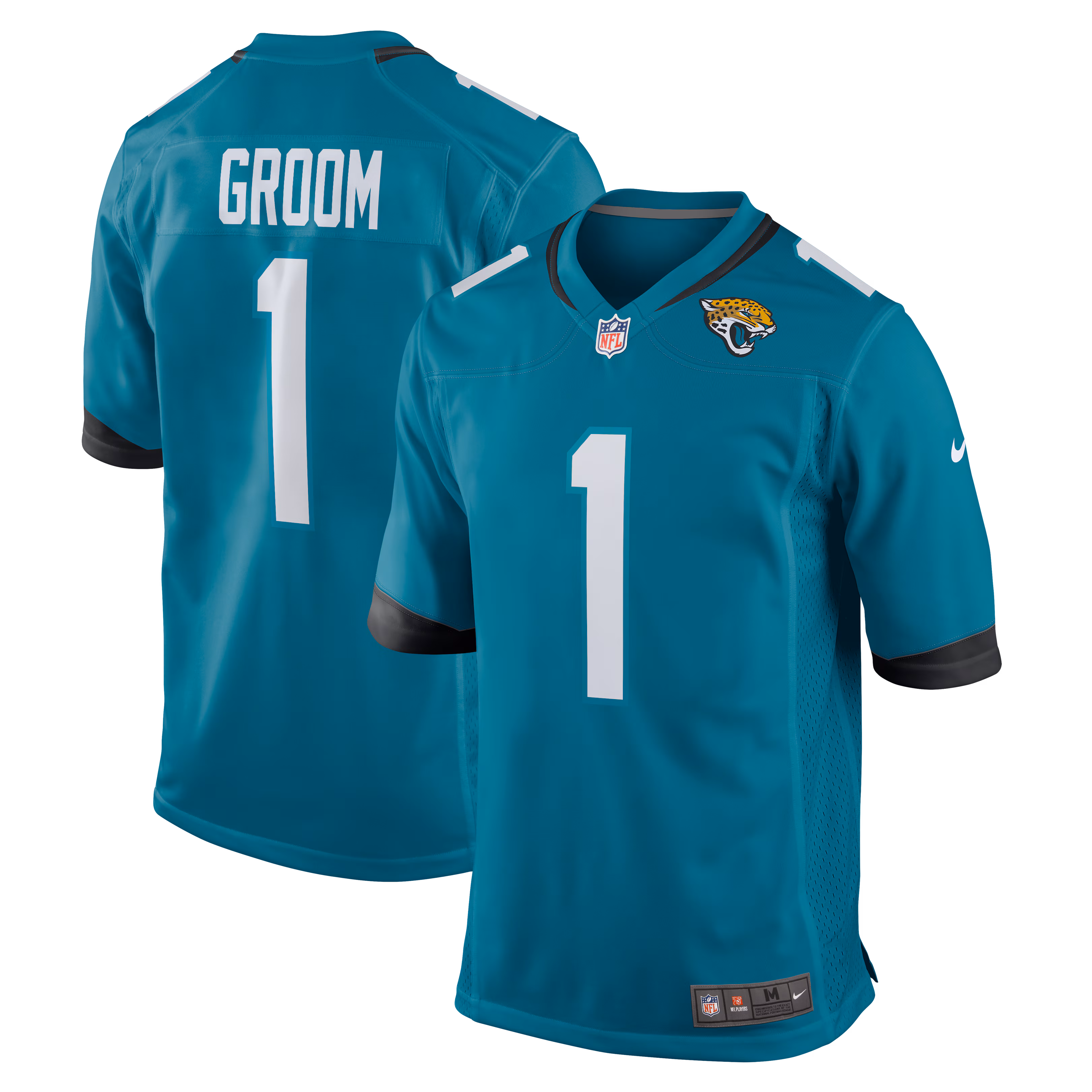 Number 1 Groom Jacksonville Jaguars Game Jersey - Teal