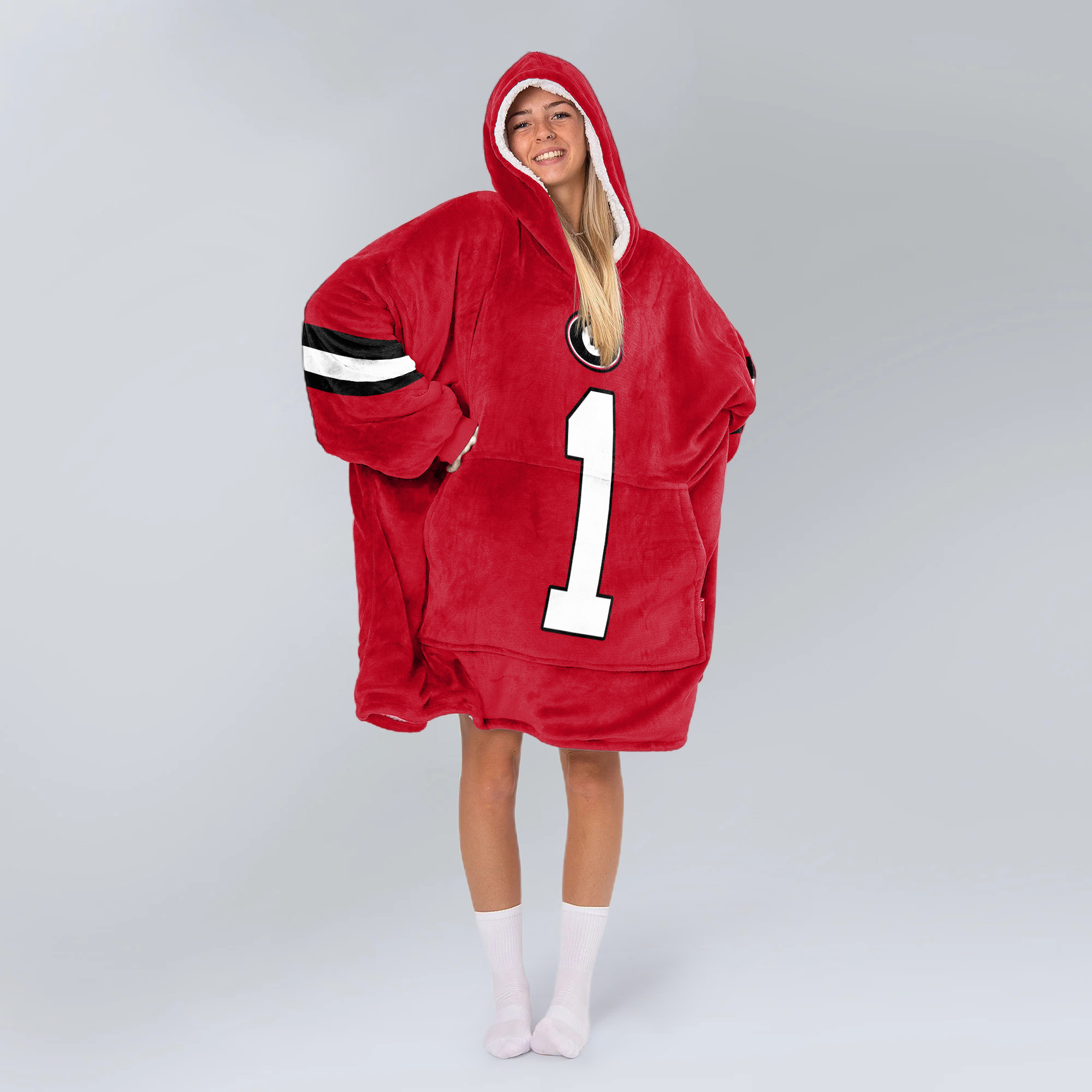 Adult 1 Georgia Football Unisex Blanket Hoodie