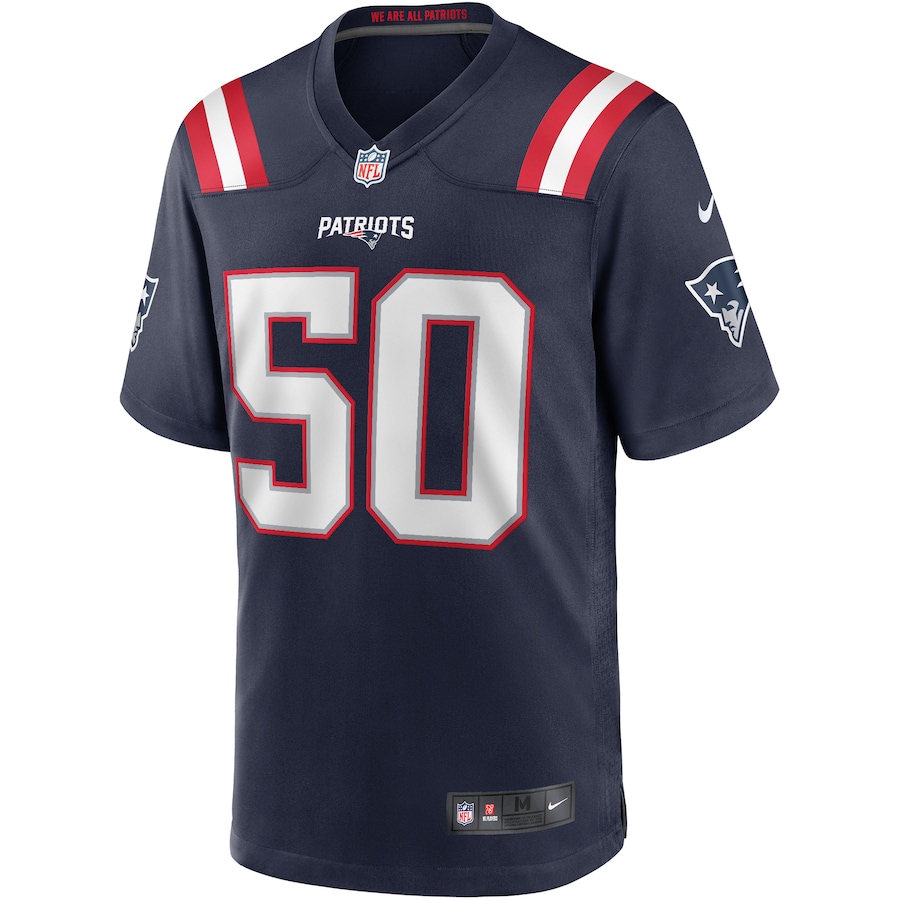 Men's New England Patriots #50 Mike Vrabel Navy Game Retired Player Jersey