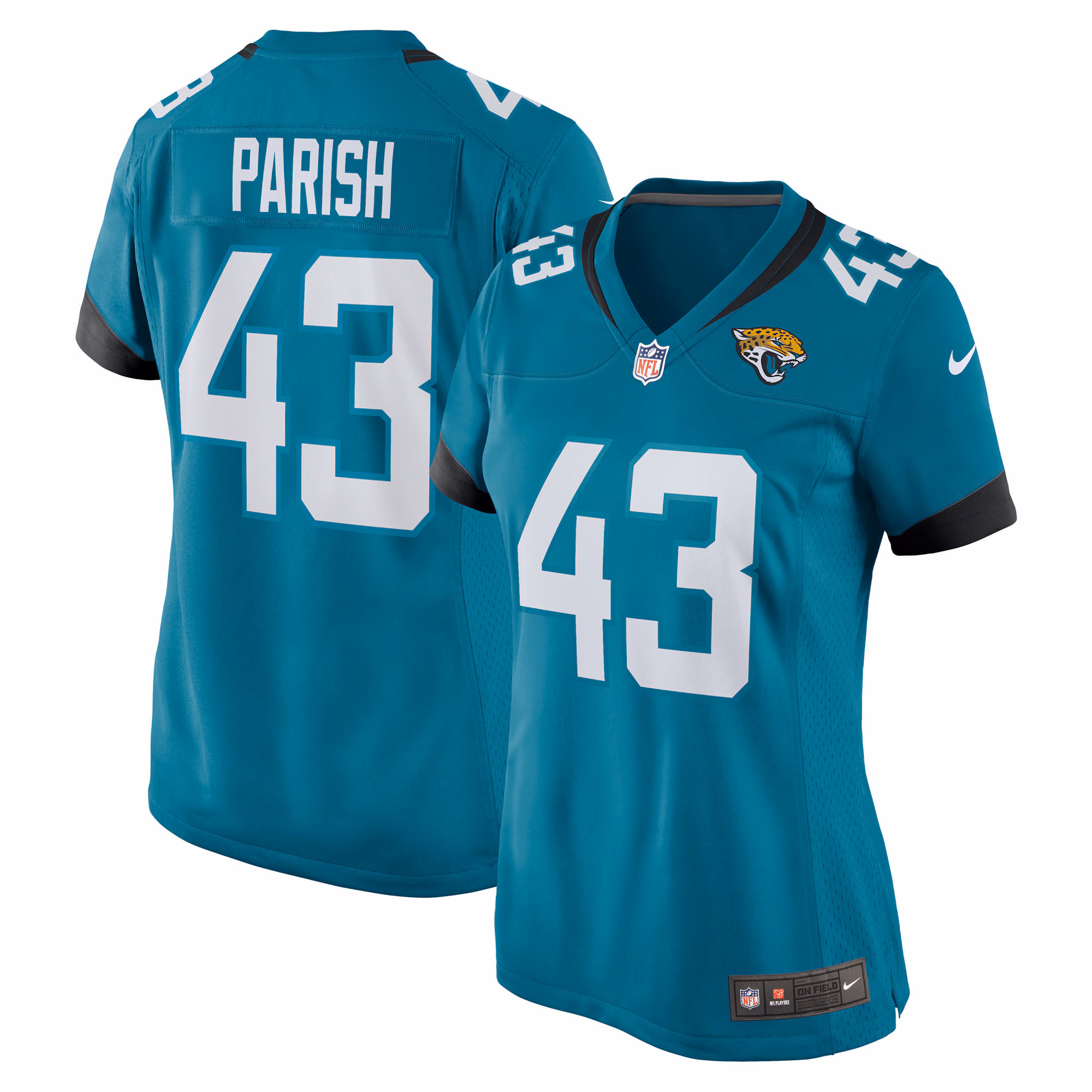 Derek Parish Jacksonville Jaguars Women's  Game Jersey -  Teal