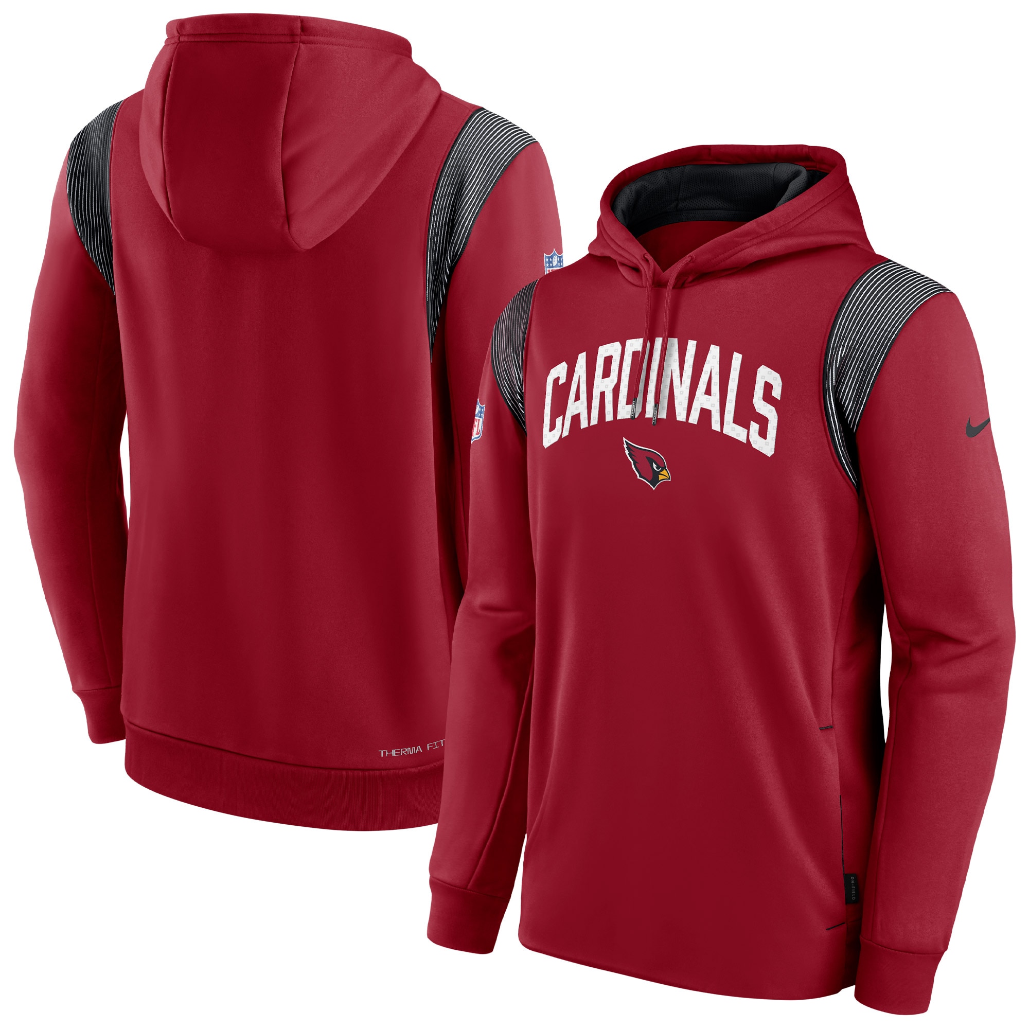 Arizona Cardinals Sideline Athletic Stack Performance Pullover Hoodie - Cardinal