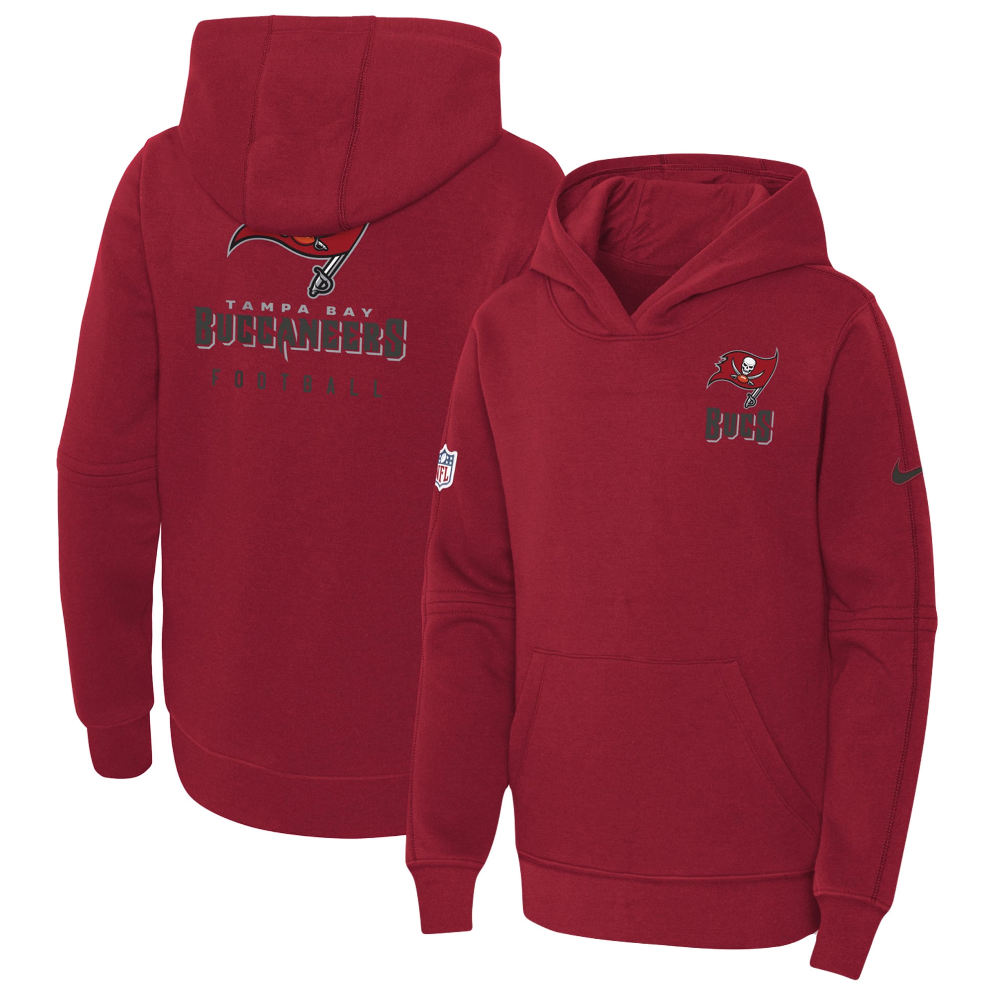 Tampa Bay Buccaneers  Youth 2023 Sideline Club Fleece Pullover Hoodie - Red