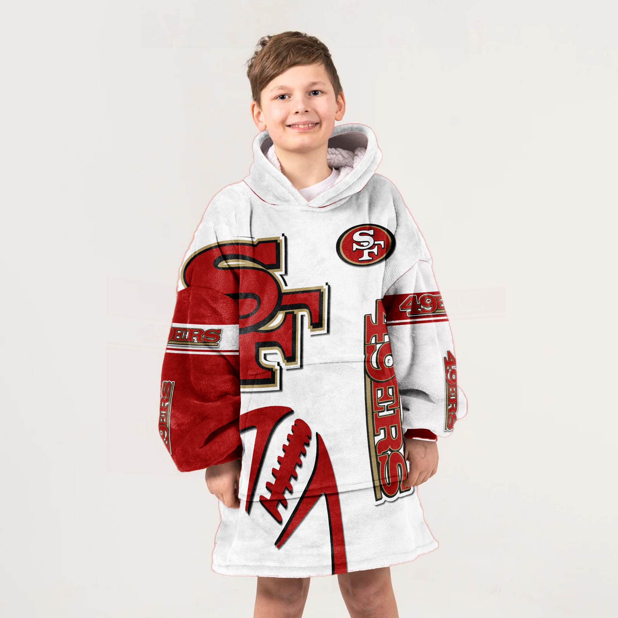 Adult San Francisco 49ers Football Unisex Blanket Hoodie