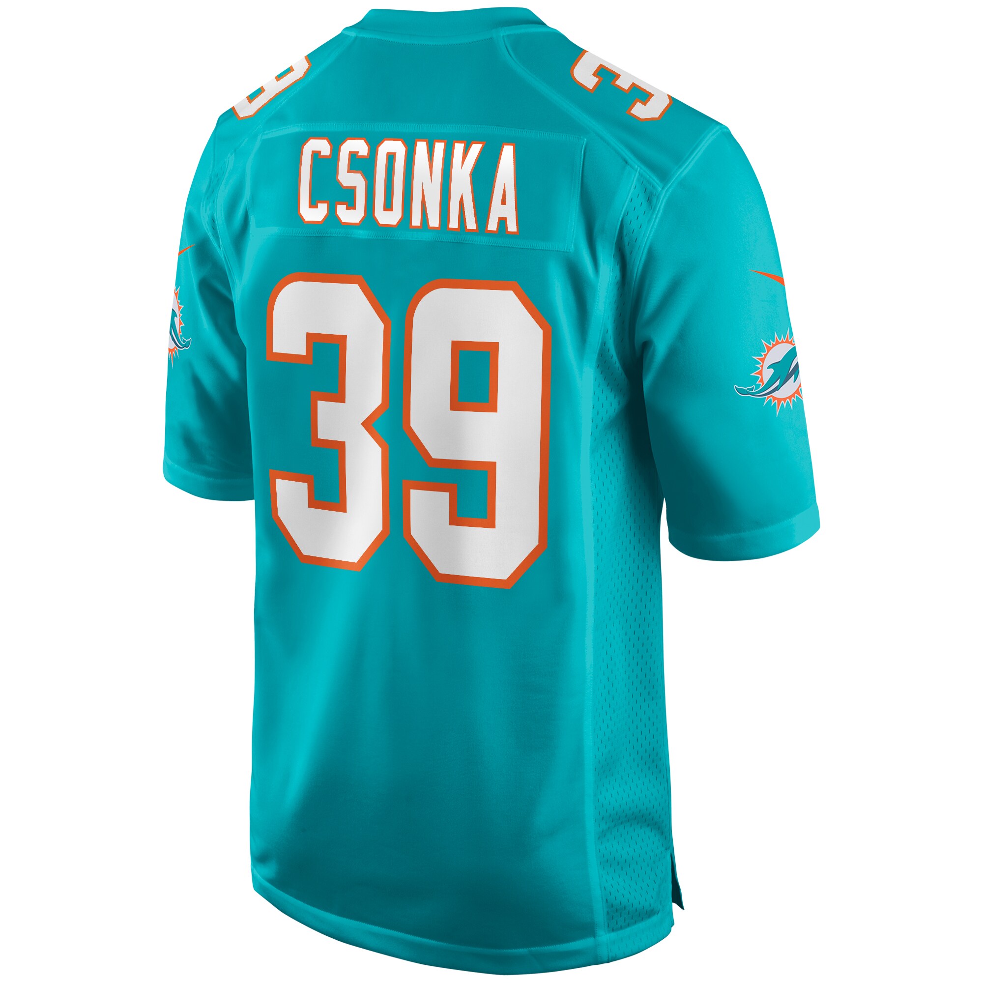 Larry Csonka Miami Dolphins Game Retired Player Jersey - Aqua