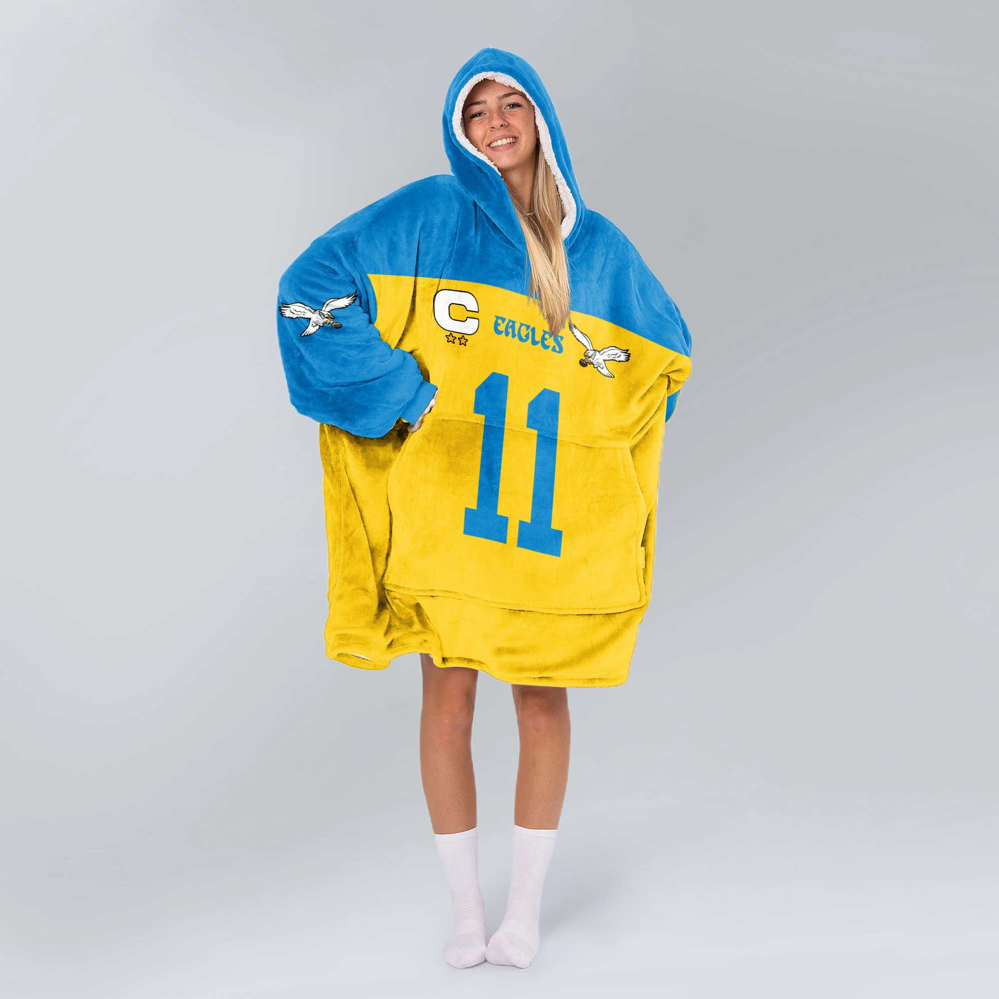 Adult Captain 11 Philadelphia Football Unisex Blanket Hoodie