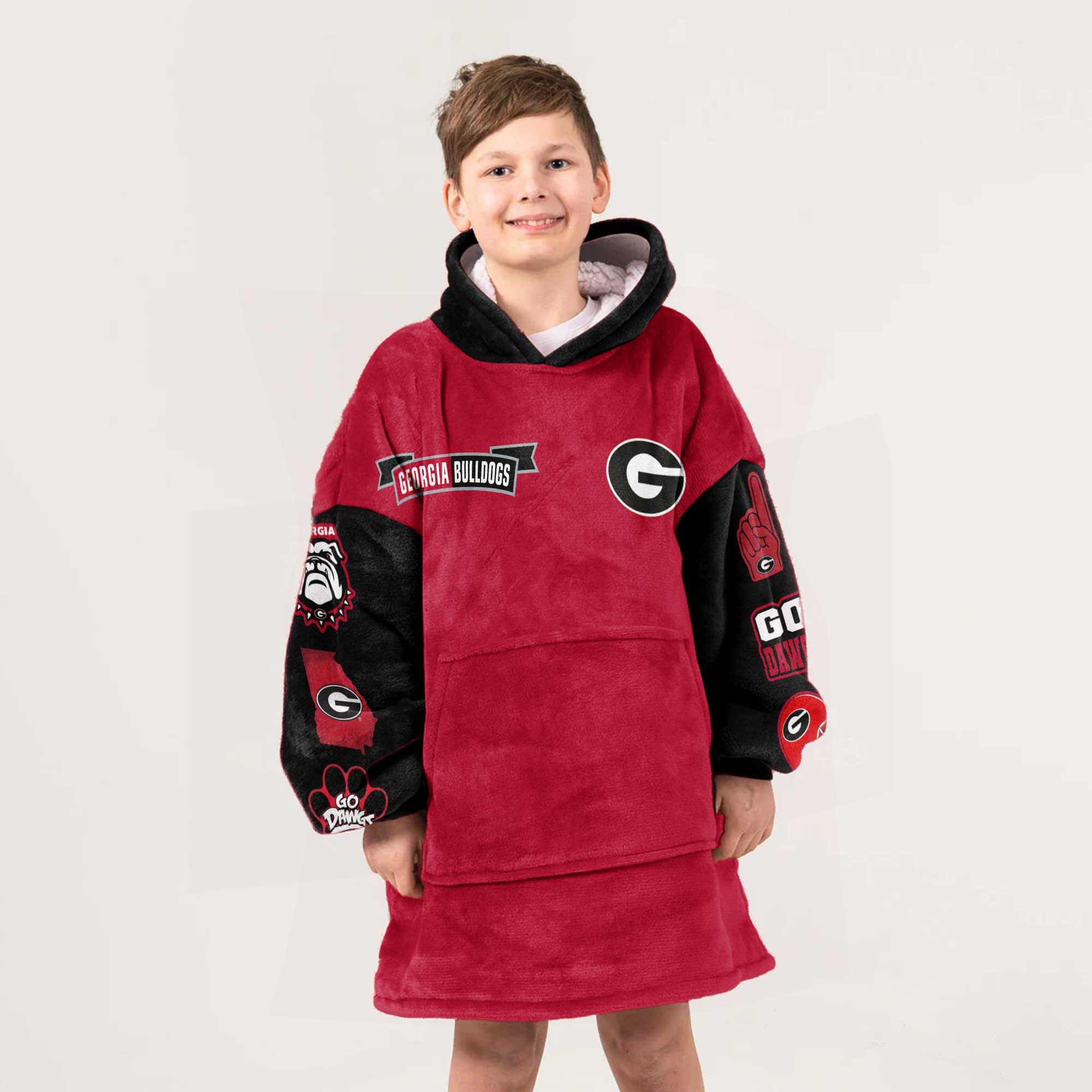 Kid Georgia Football Unisex Blanket Hoodie