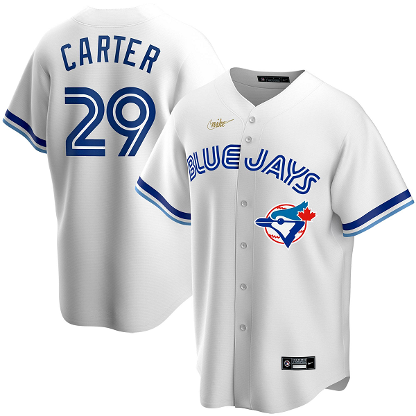 Men's  Toronto Blue Jays #29 Joe Carter Home Cooperstown Collection Player White MLB Jersey