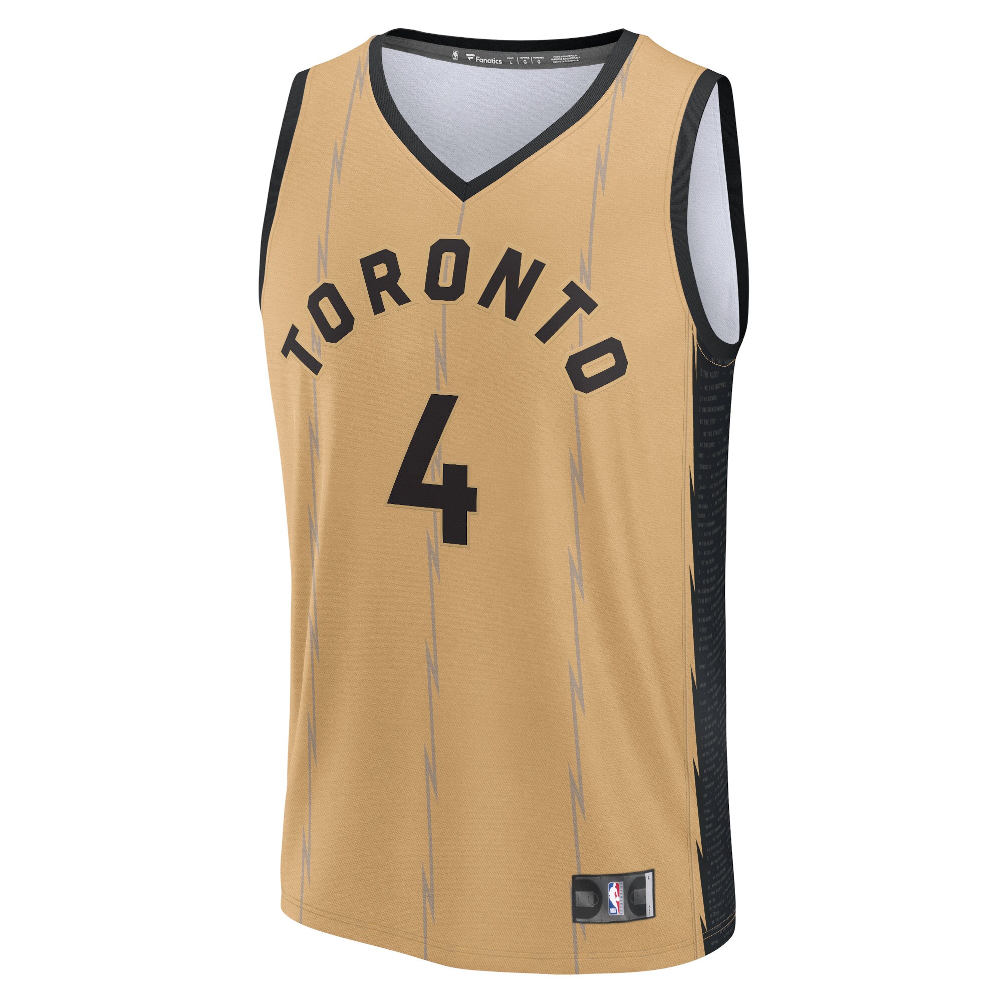 Unisex Toronto Raptors Scottie Barnes  Gold 2023/24 Fast Break Jersey - City Edition