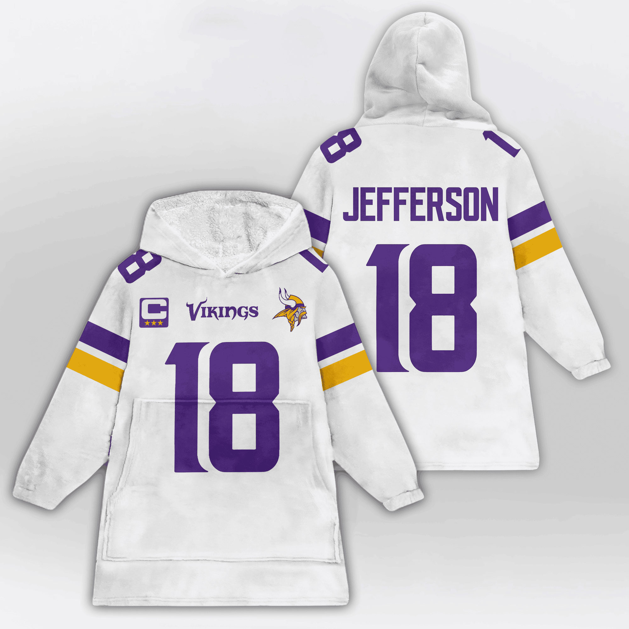 Kid 18 Minnesota Football Unisex Blanket Hoodie