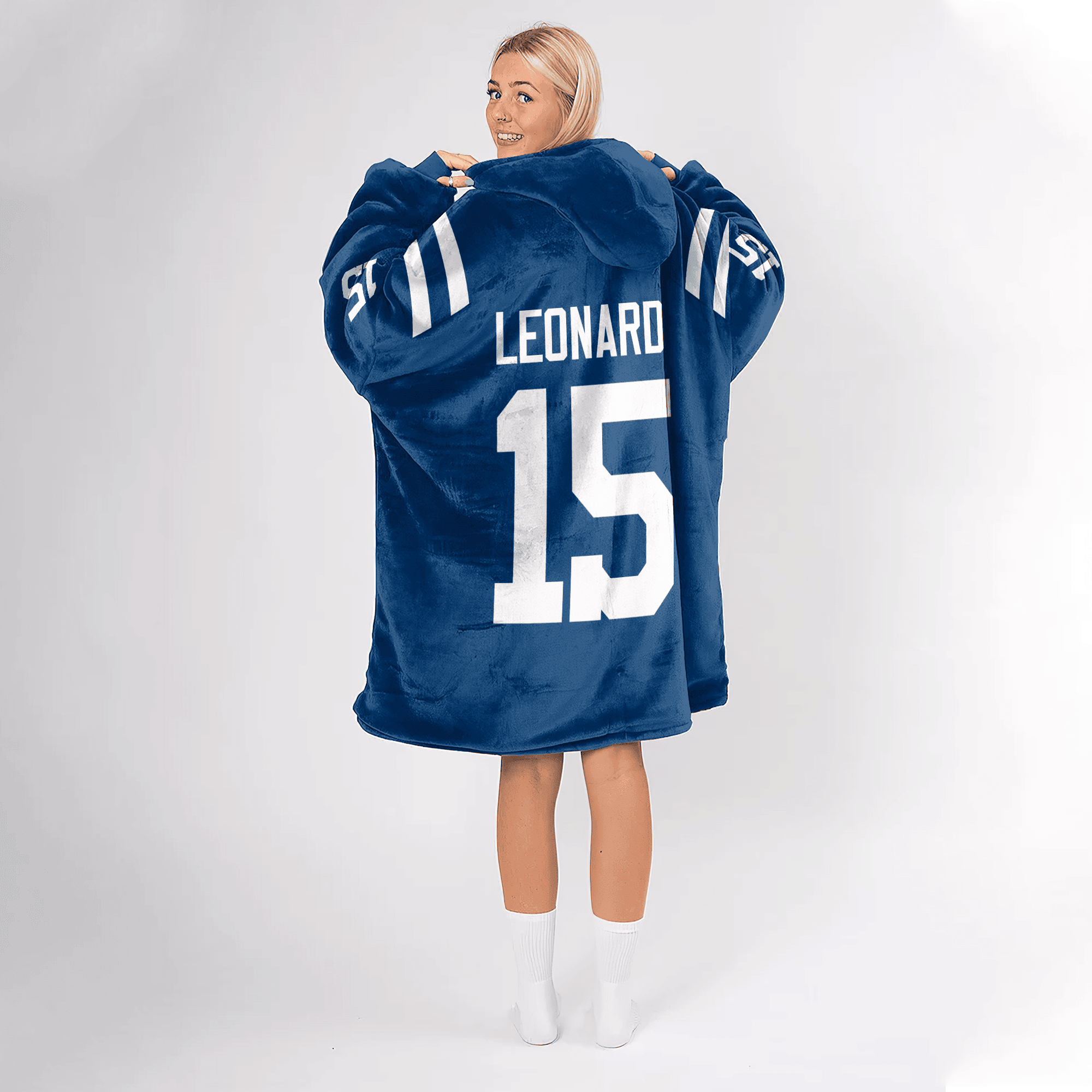 Adult 15 Indianapolis Football Unisex Blanket Hoodie