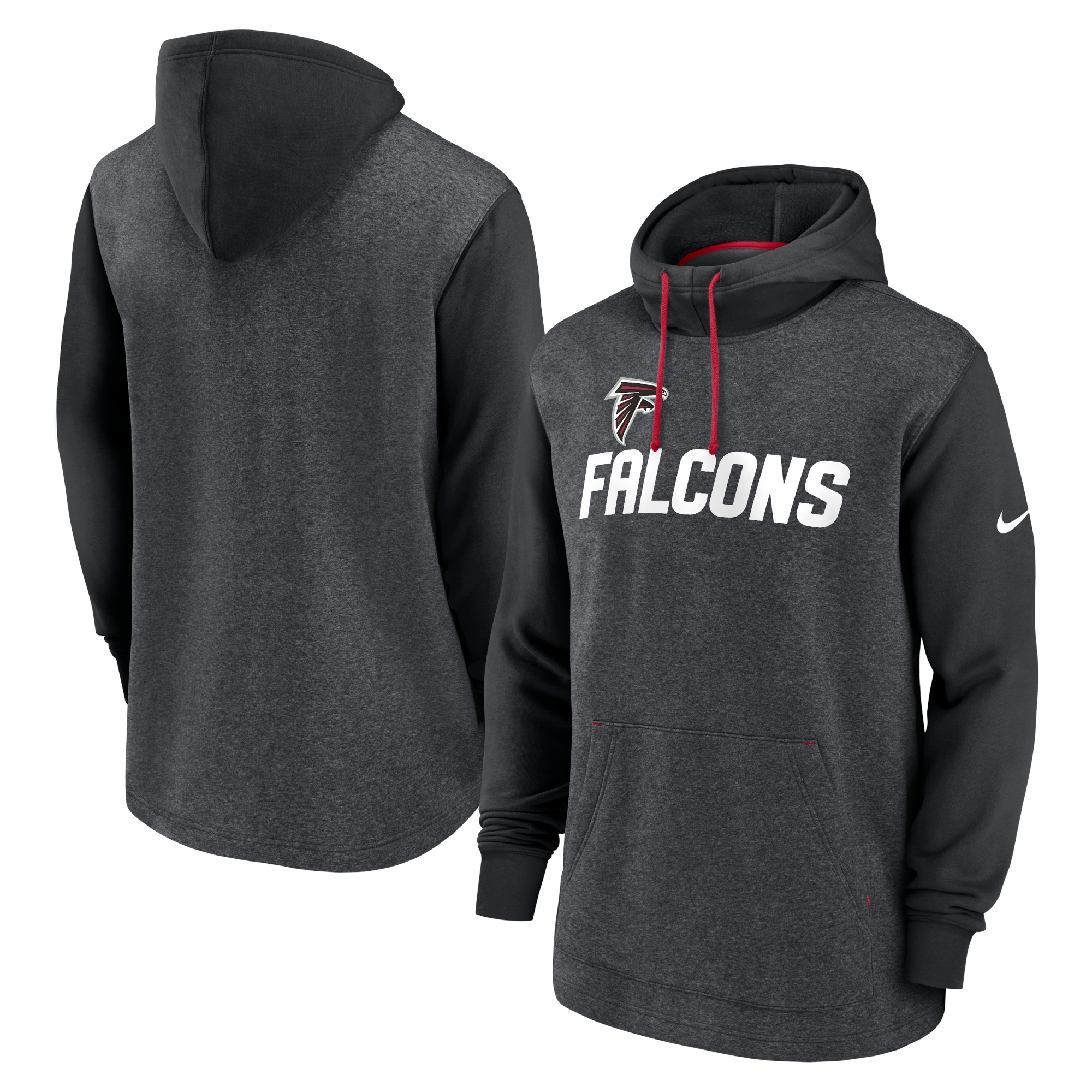 Atlanta Falcons Surrey Legacy Pullover Hoodie - Heathered Charcoal/Black