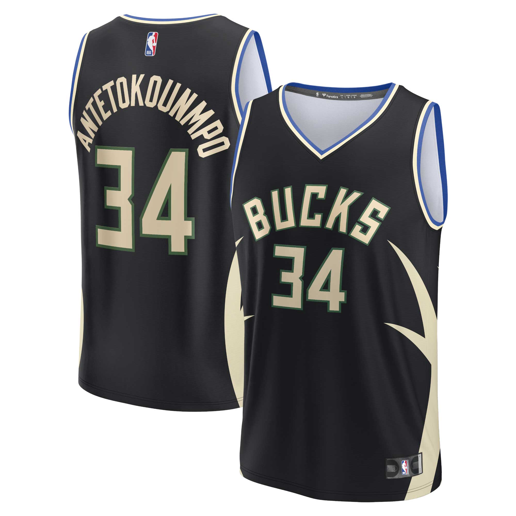 Giannis Antetokounmpo Milwaukee Bucks  Fast Break Replica Player Jersey - Statement Edition - Black