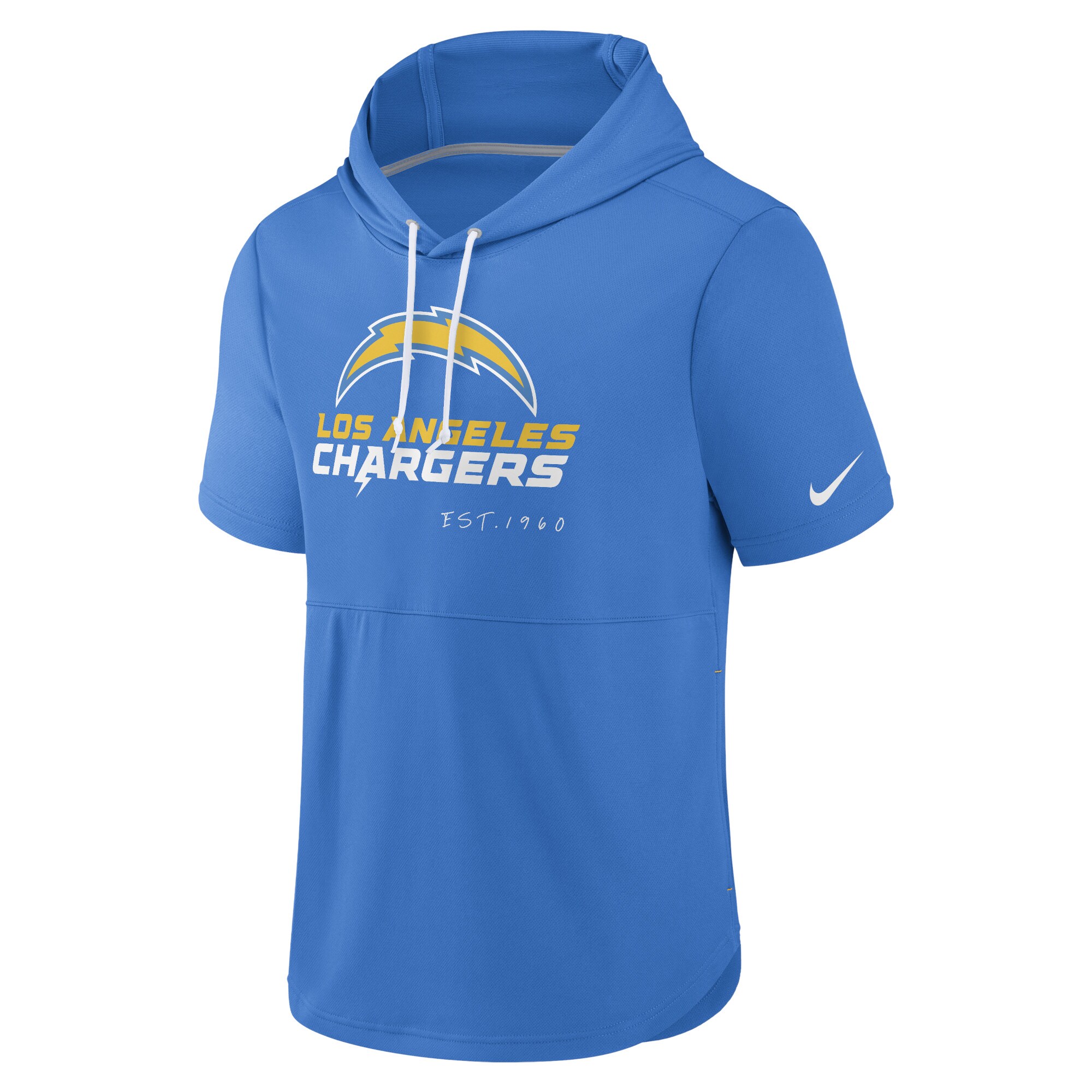 Los Angeles Chargers Short Sleeve Pullover Hoodie - Powder Blue