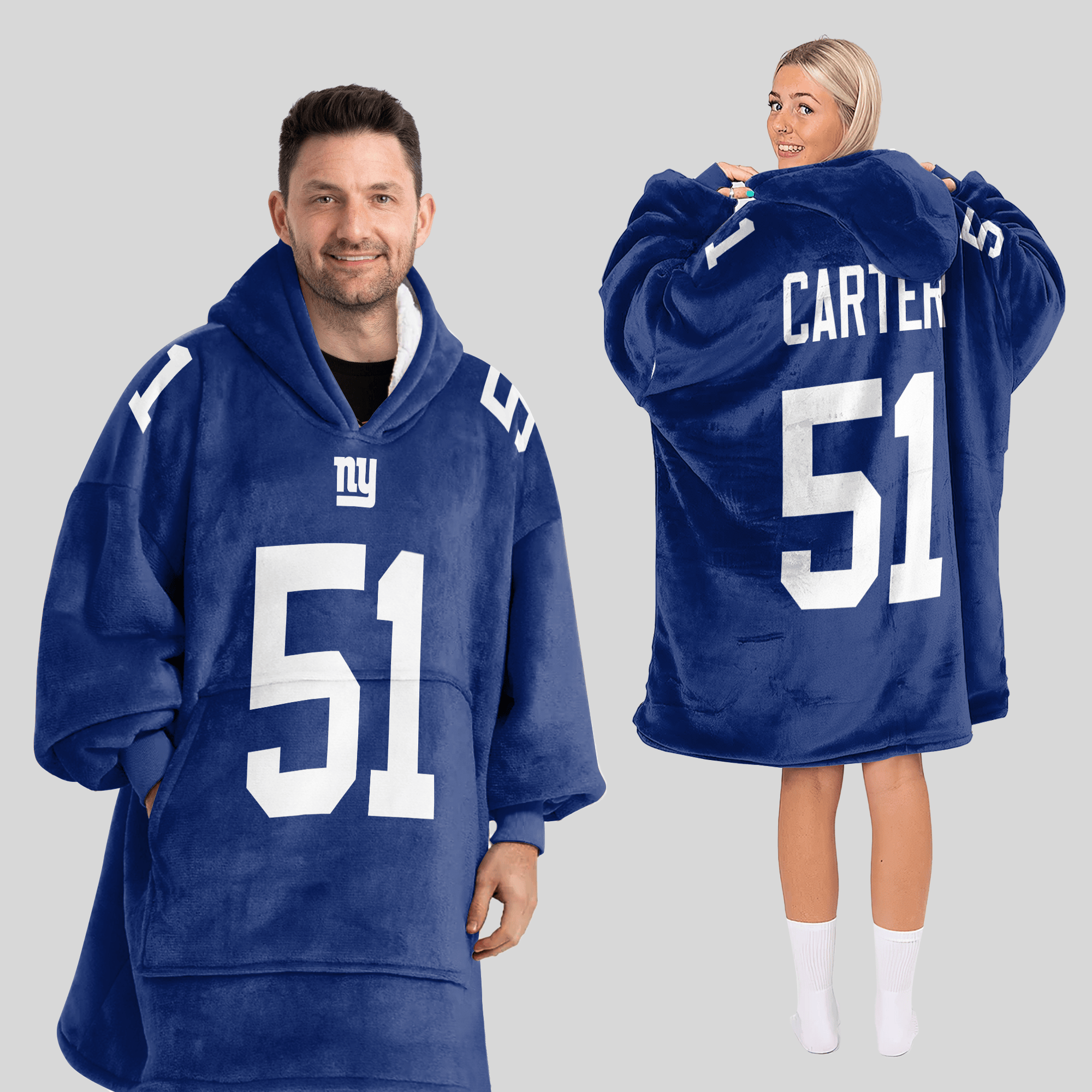 Adult A.C 51 New York G Football Unisex Blanket Hoodie