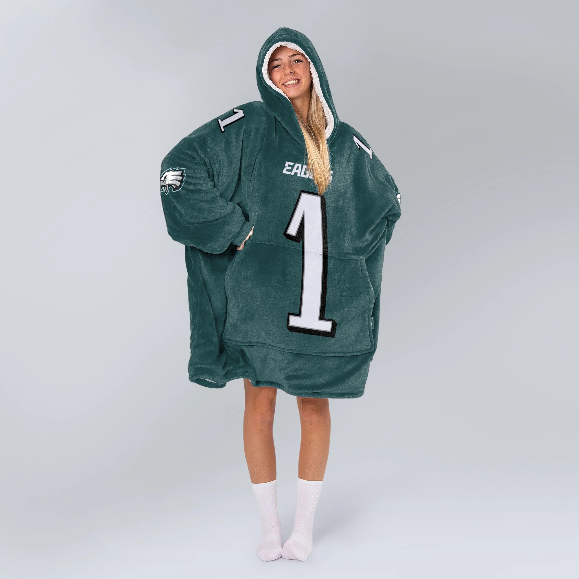 Adult 1 Philadelphia Football Unisex Blanket Hoodie