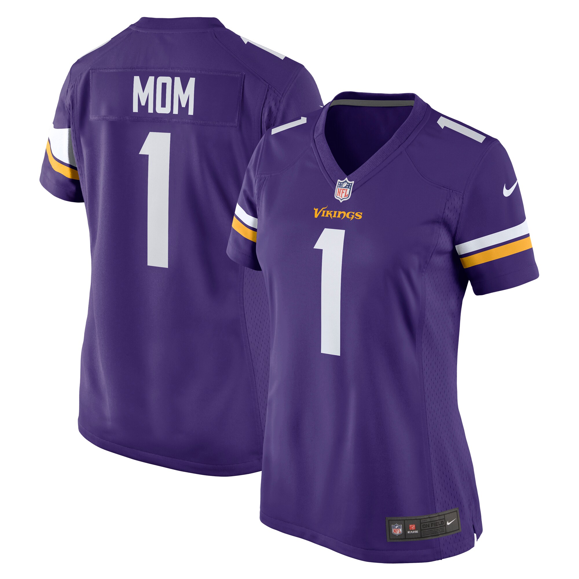 Number 1 Mom Minnesota Vikings Women's Game Jersey - Purple
