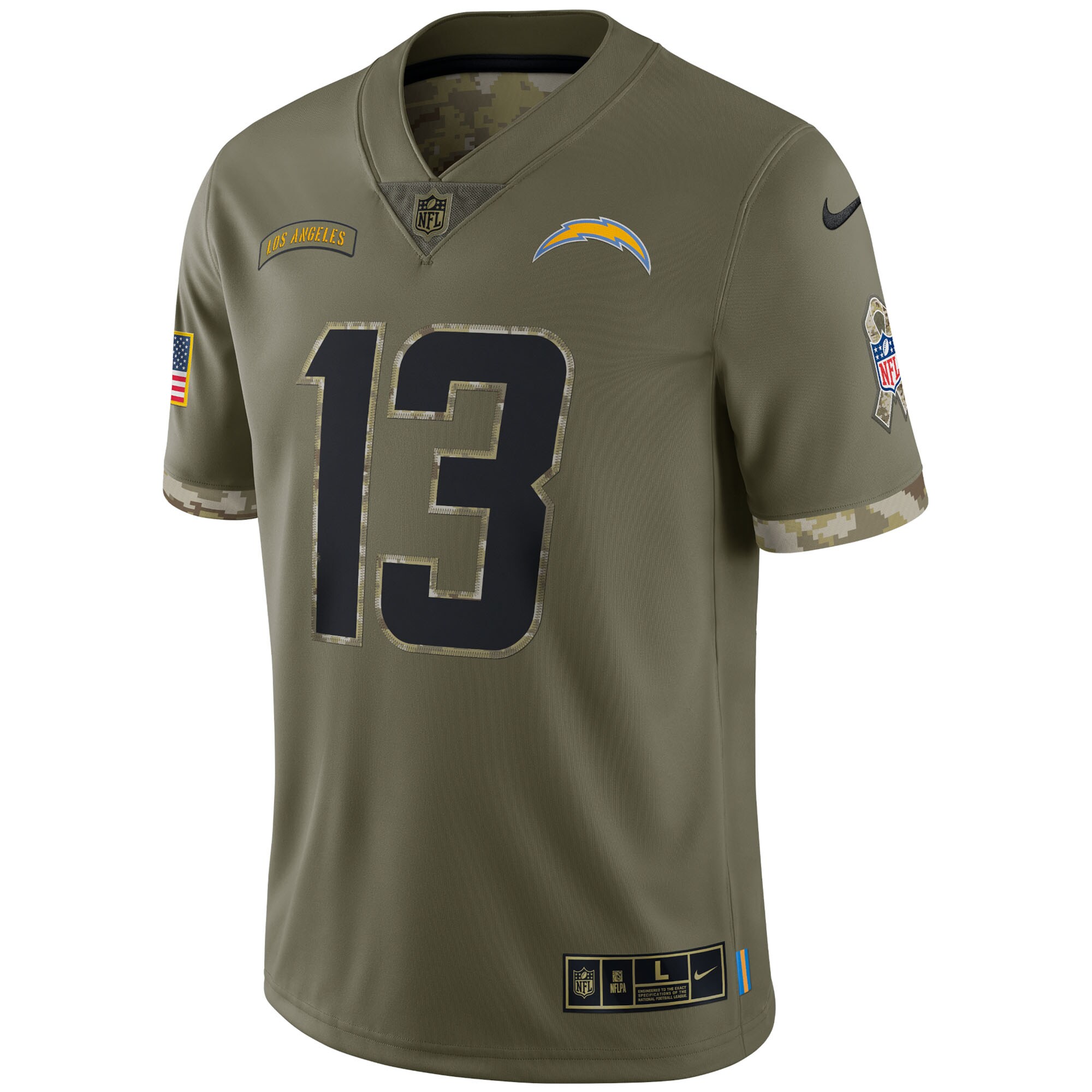 Keenan Allen Los Angeles Chargers  2022 Salute To Service Limited Jersey - Olive