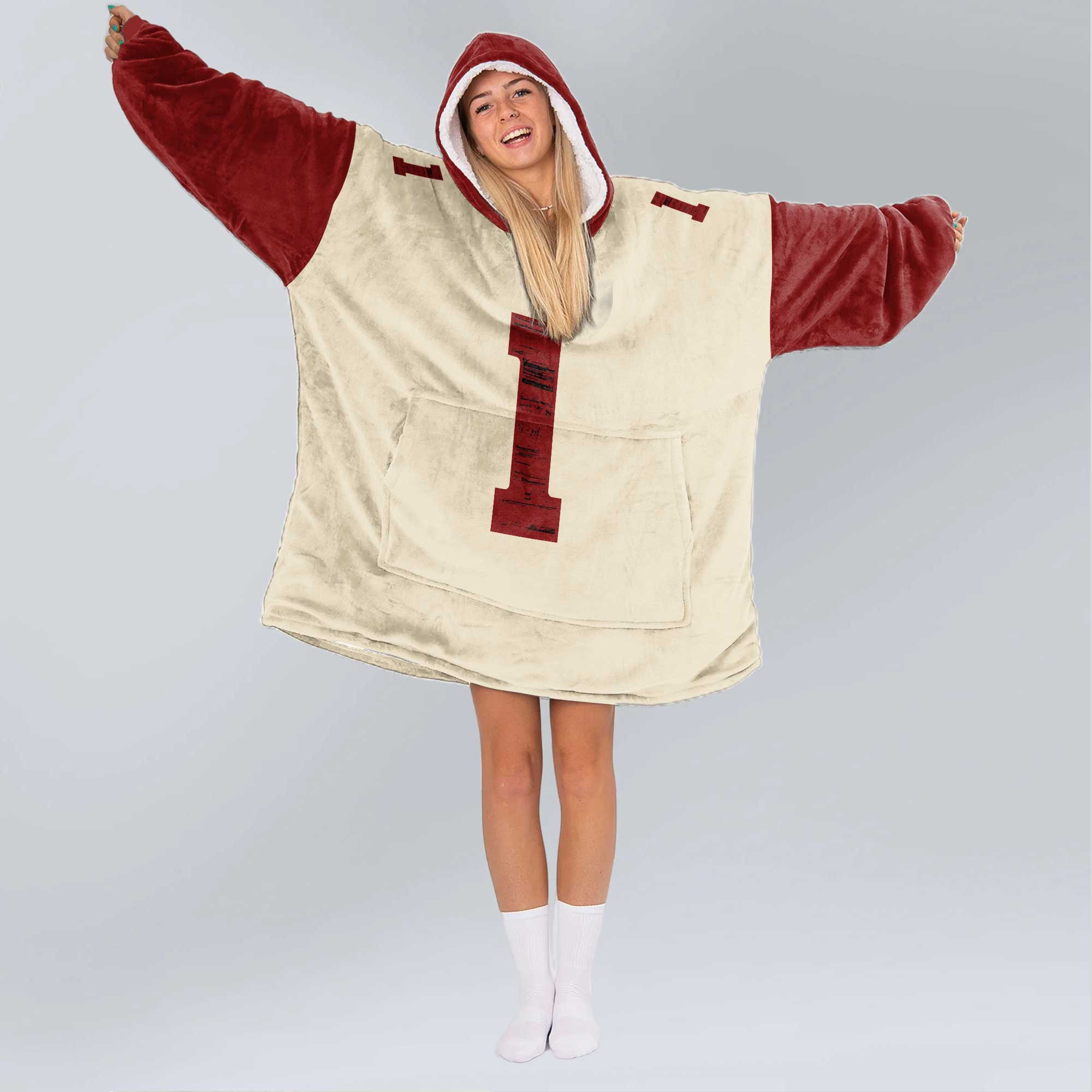 Adult #1 Oklahoma Football Unisex Blanket Hoodie