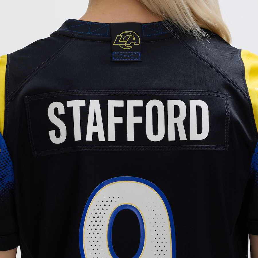 Matthew Stafford #9 Los Angeles Rams Women's 2025 Rivalries Collection Game Jersey - Midnight Blue