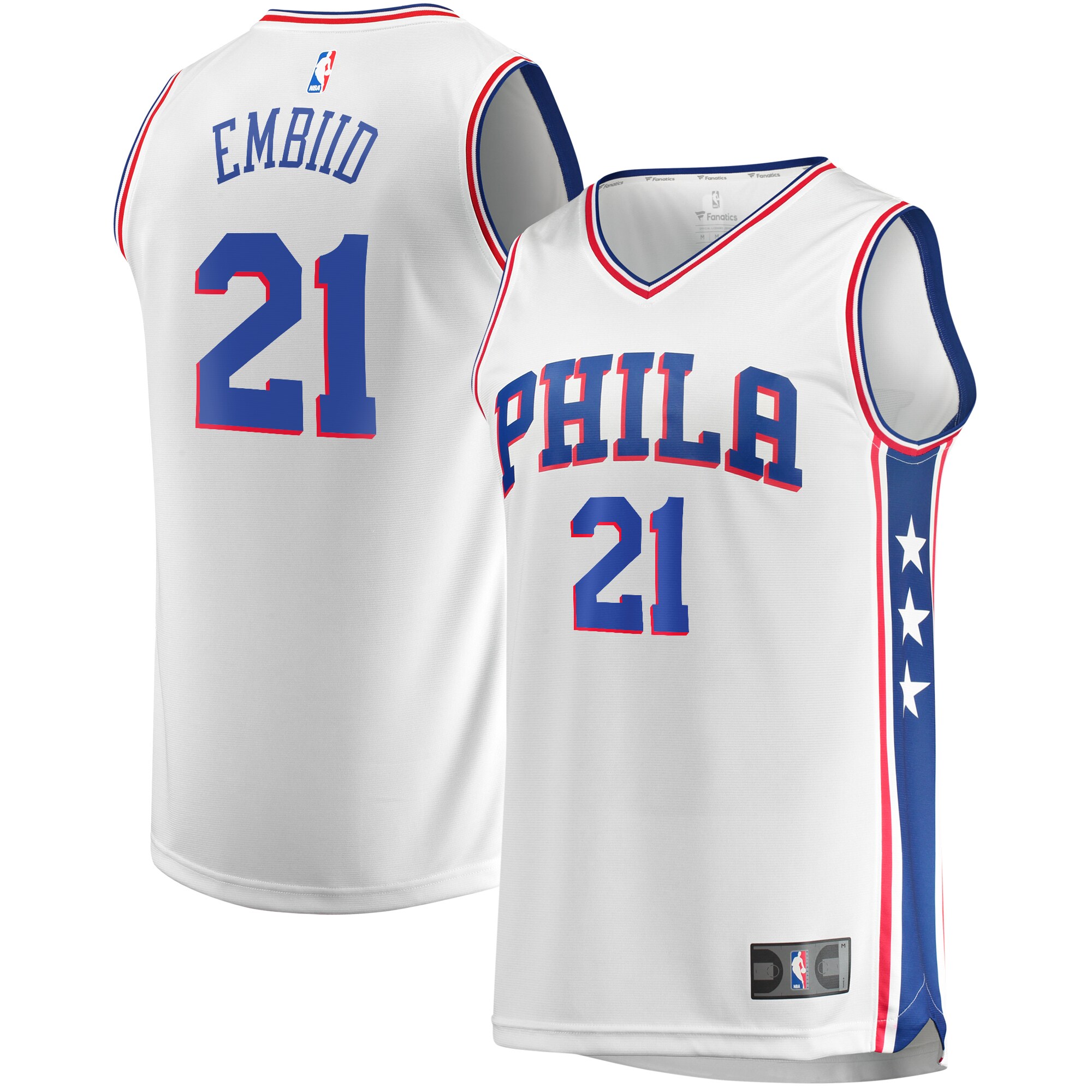 Joel Embiid Philadelphia 76ers  Replica Jersey - Association Edition - White