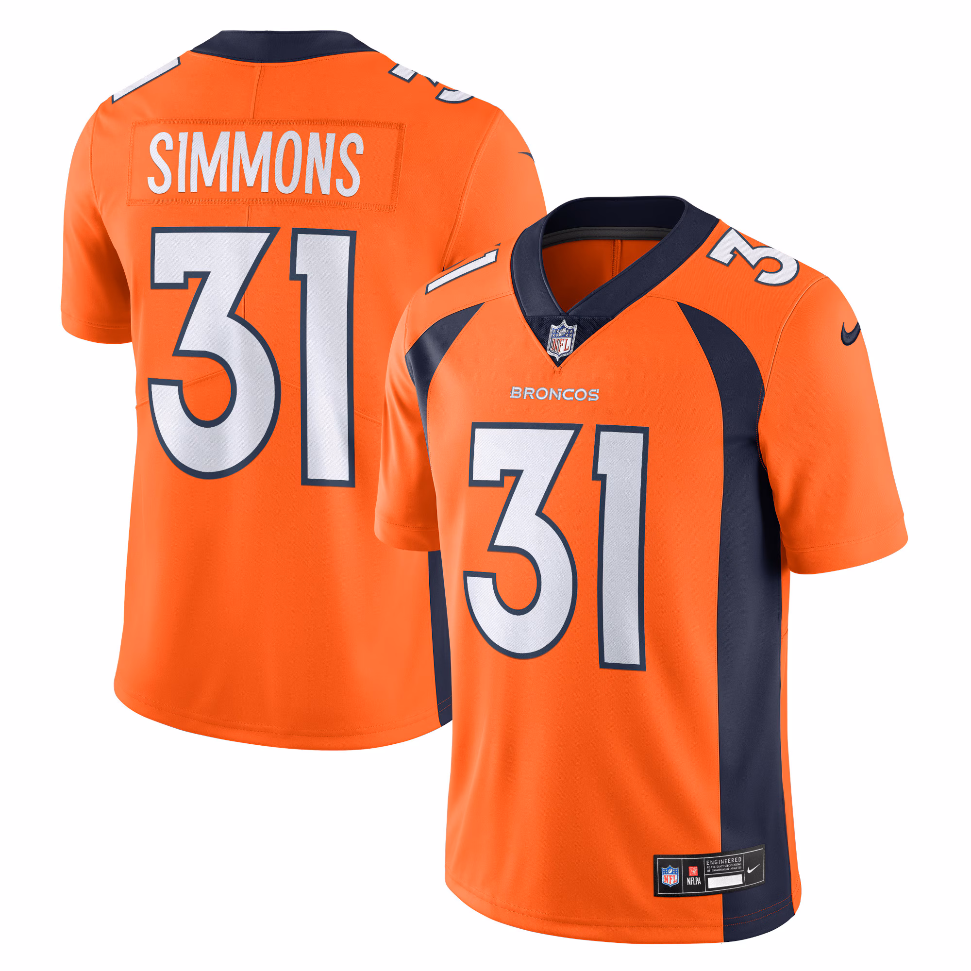 Justin Simmons Denver Broncos  Vapor Untouchable Limited Jersey - Orange