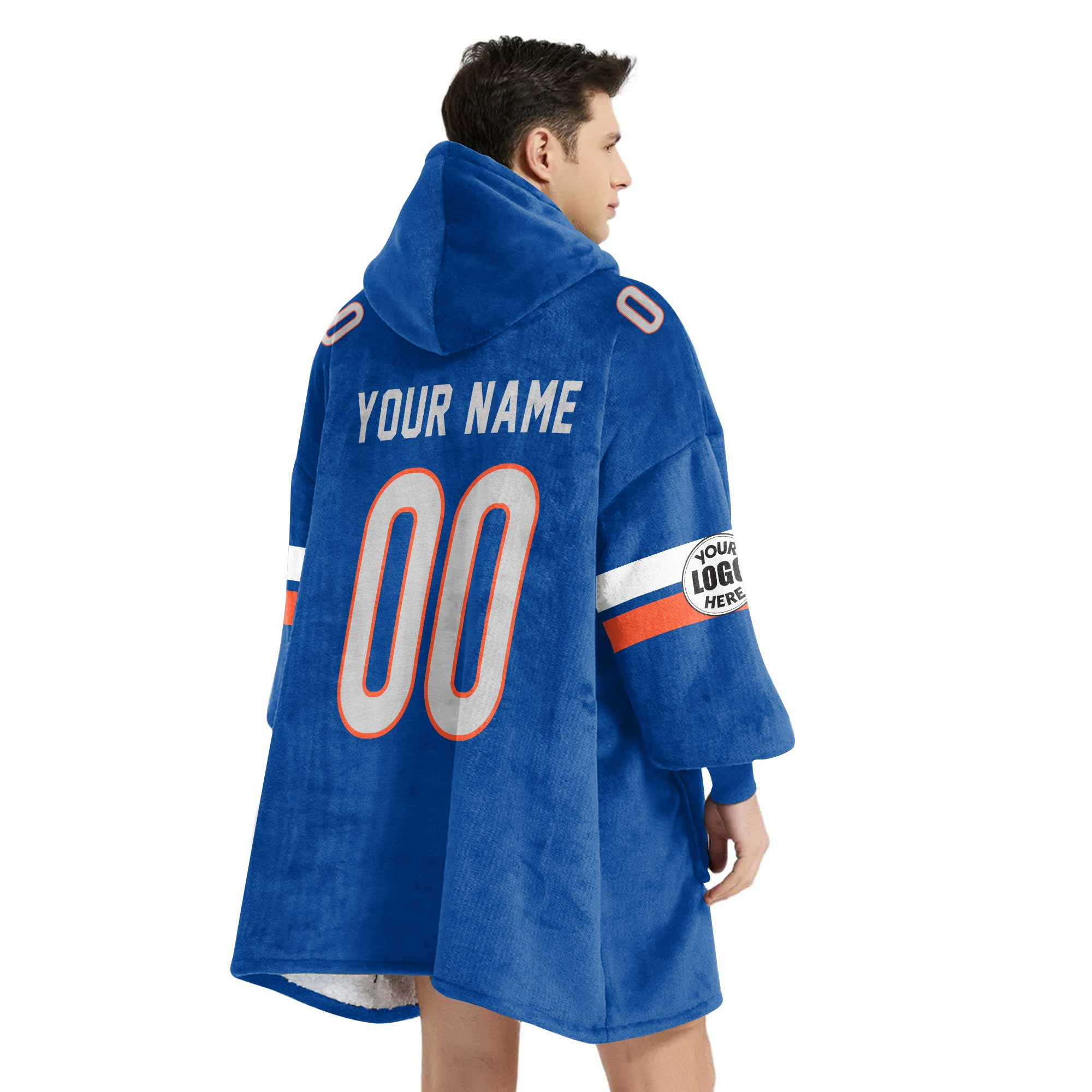 Adult Custom Blanket Hoodie Boise State Inspired Color