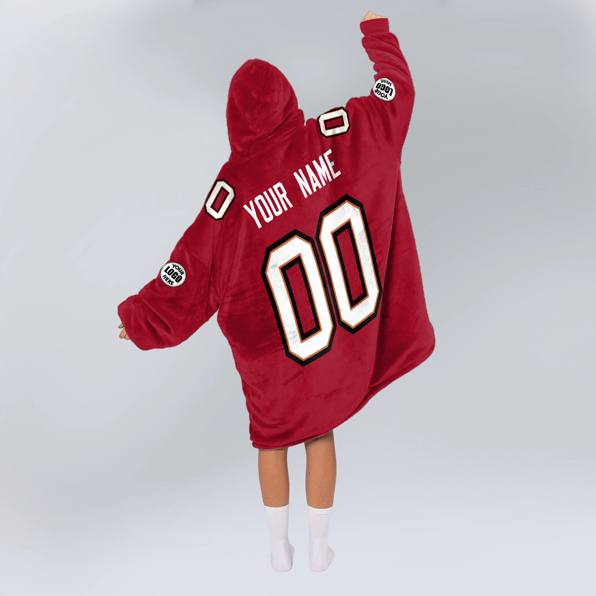Adult Custom Blanket Hoodie Tampa Bay Inspired Color