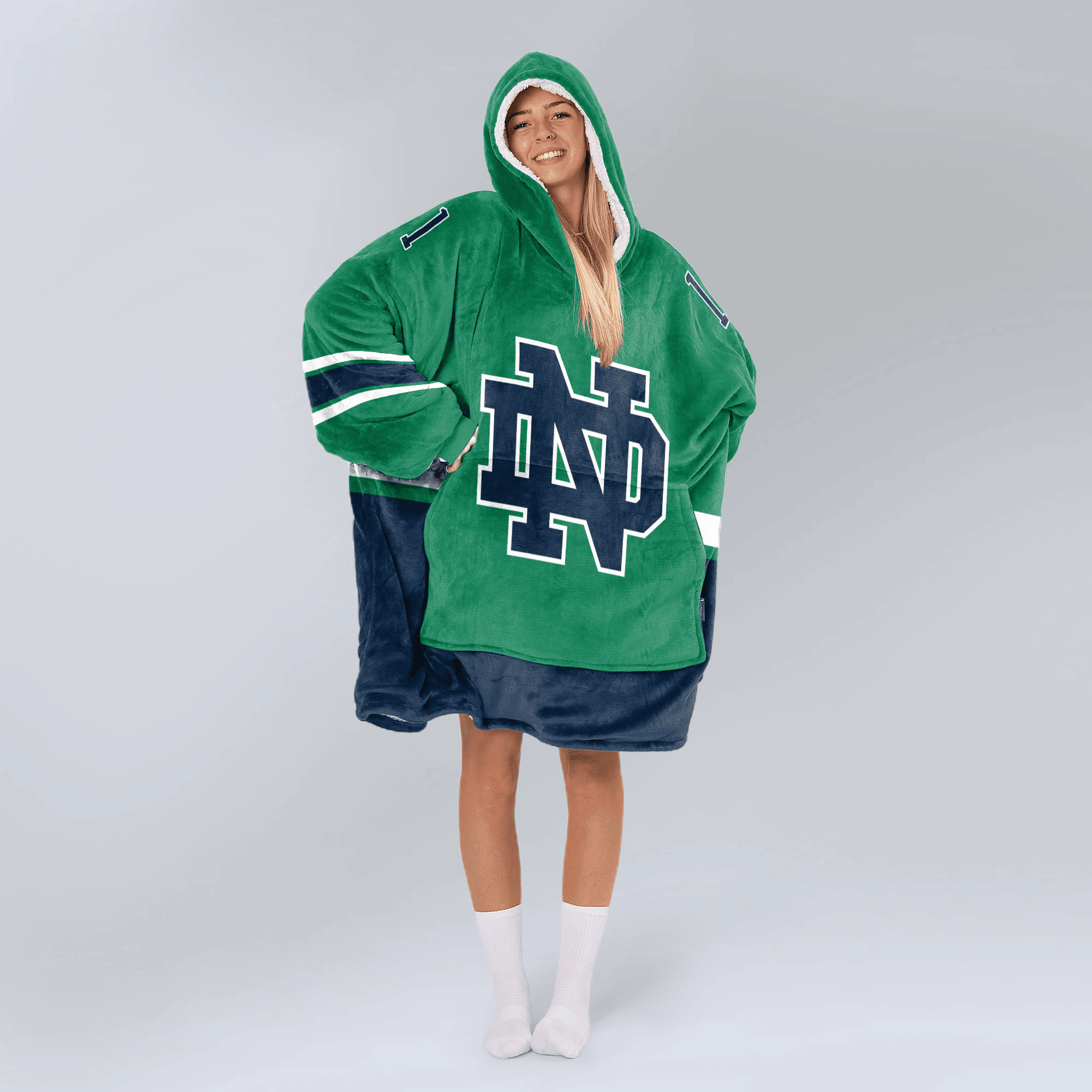 Adult 1 Notre Dame Football Unisex Blanket Hoodie