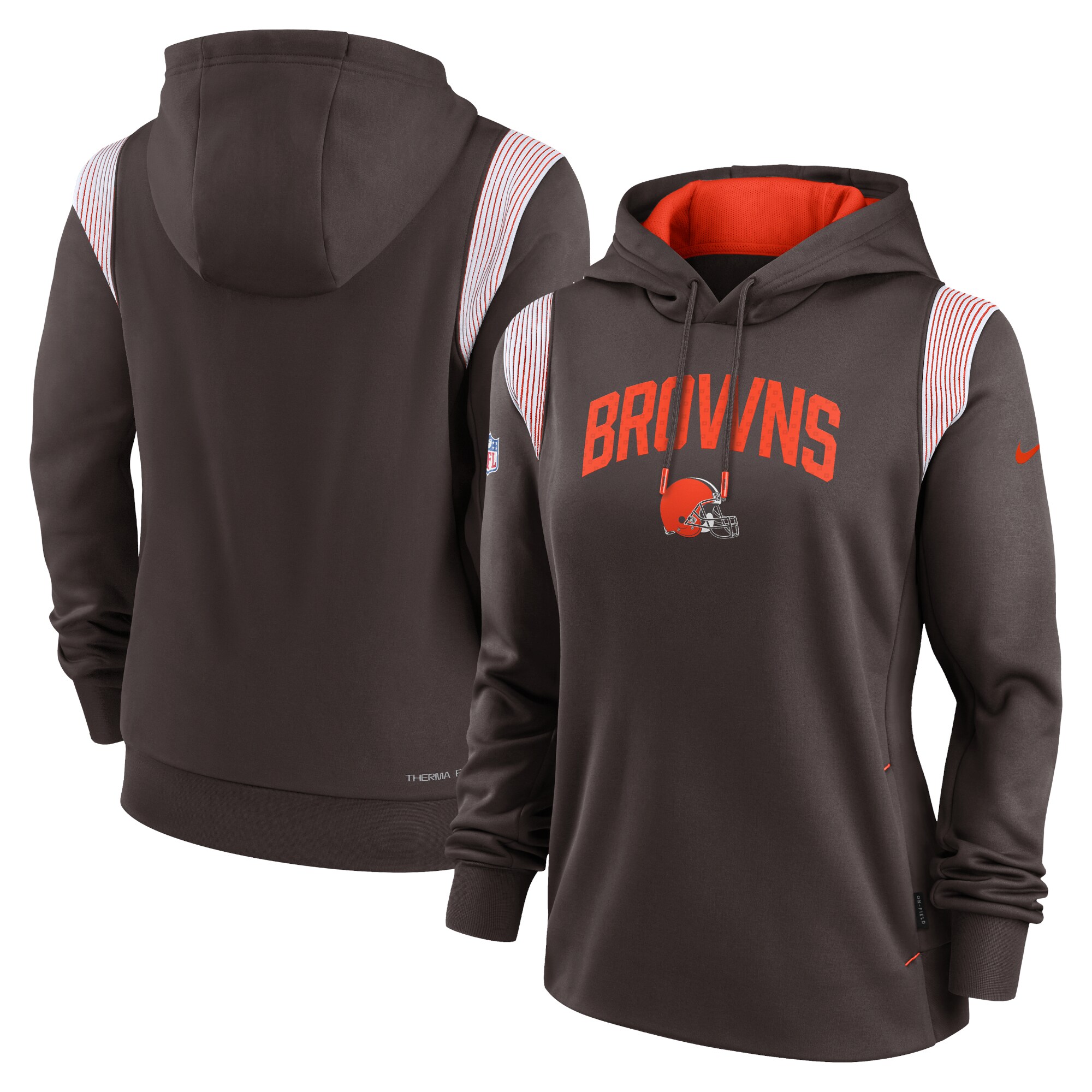 Cleveland Browns Women's Sideline Stack Performance Pullover Hoodie - Brown