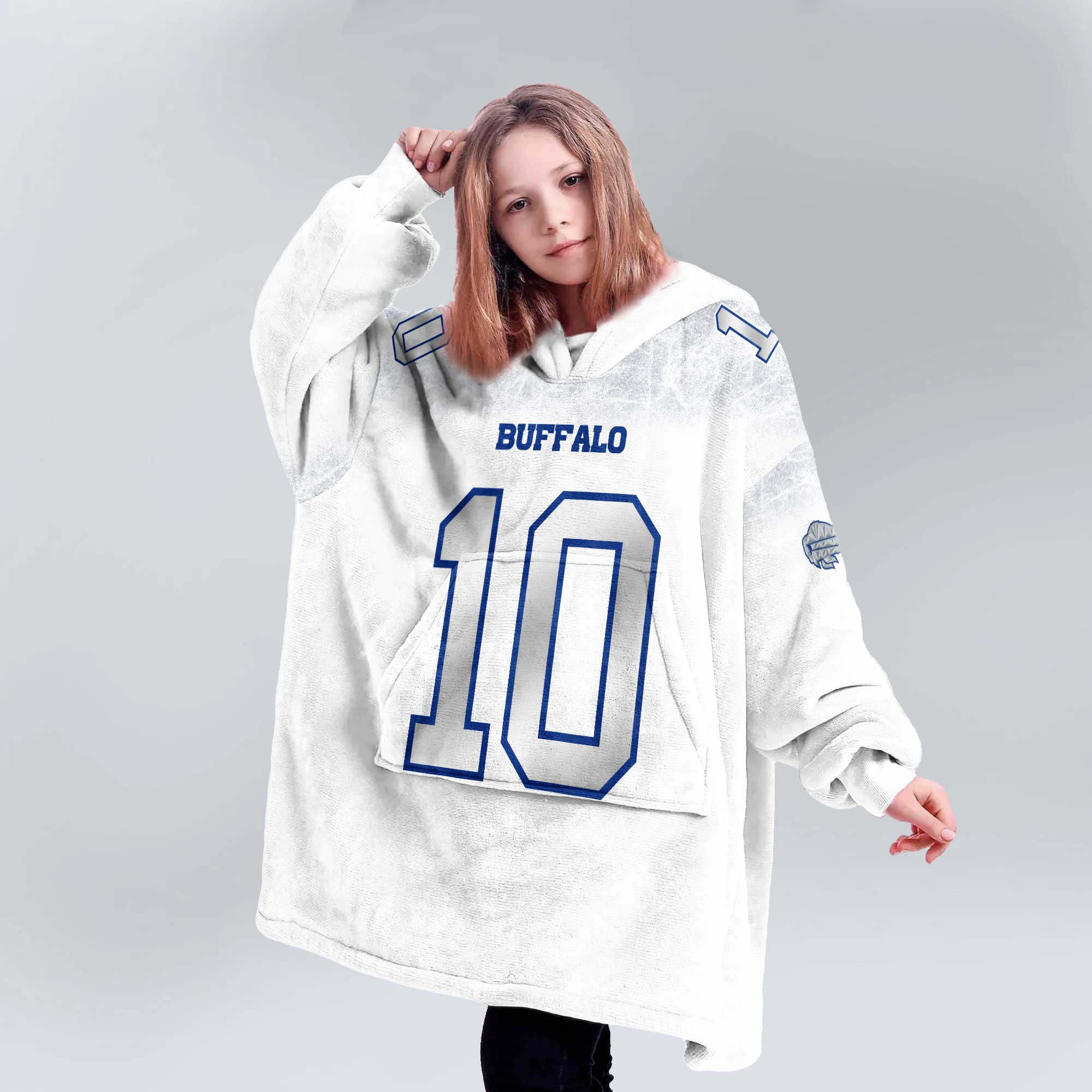 K.S 10 Buffalo Football Unisex Blanket Hoodie