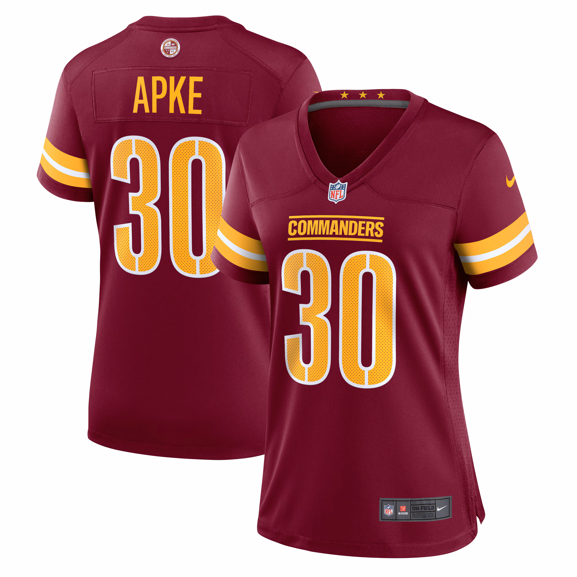 Troy Apke Washington Commanders Women's  Game Jersey -  Burgundy