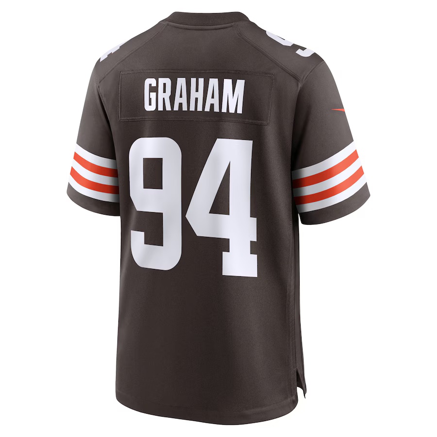 Men's Mason Graham #94 Brown Cleveland Browns 2025 NFL Draft First Round Pick Game Jersey