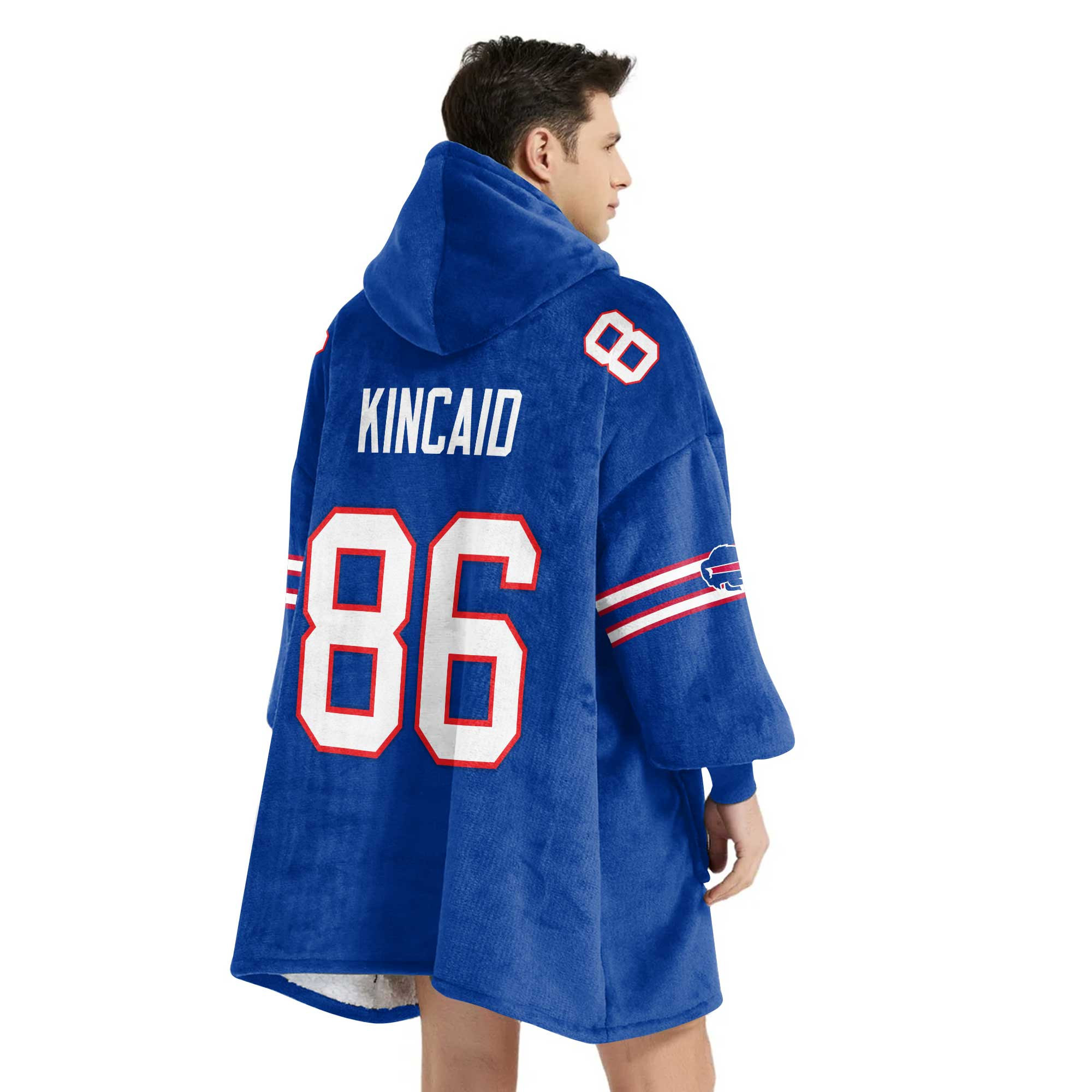 Adult 86 Buffalo Football Unisex Blanket Hoodie