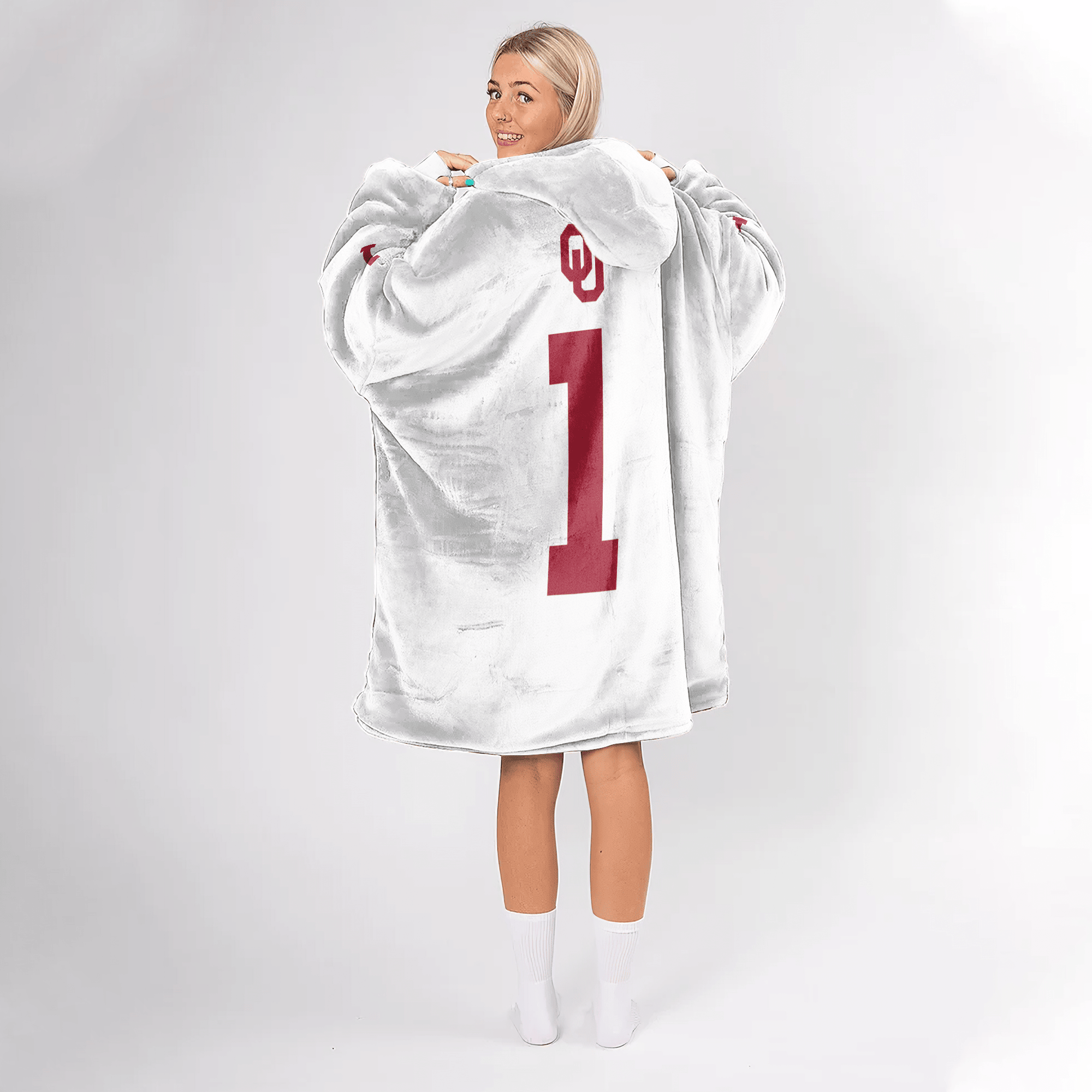 Adult #1 Oklahoma Football Unisex Blanket Hoodie
