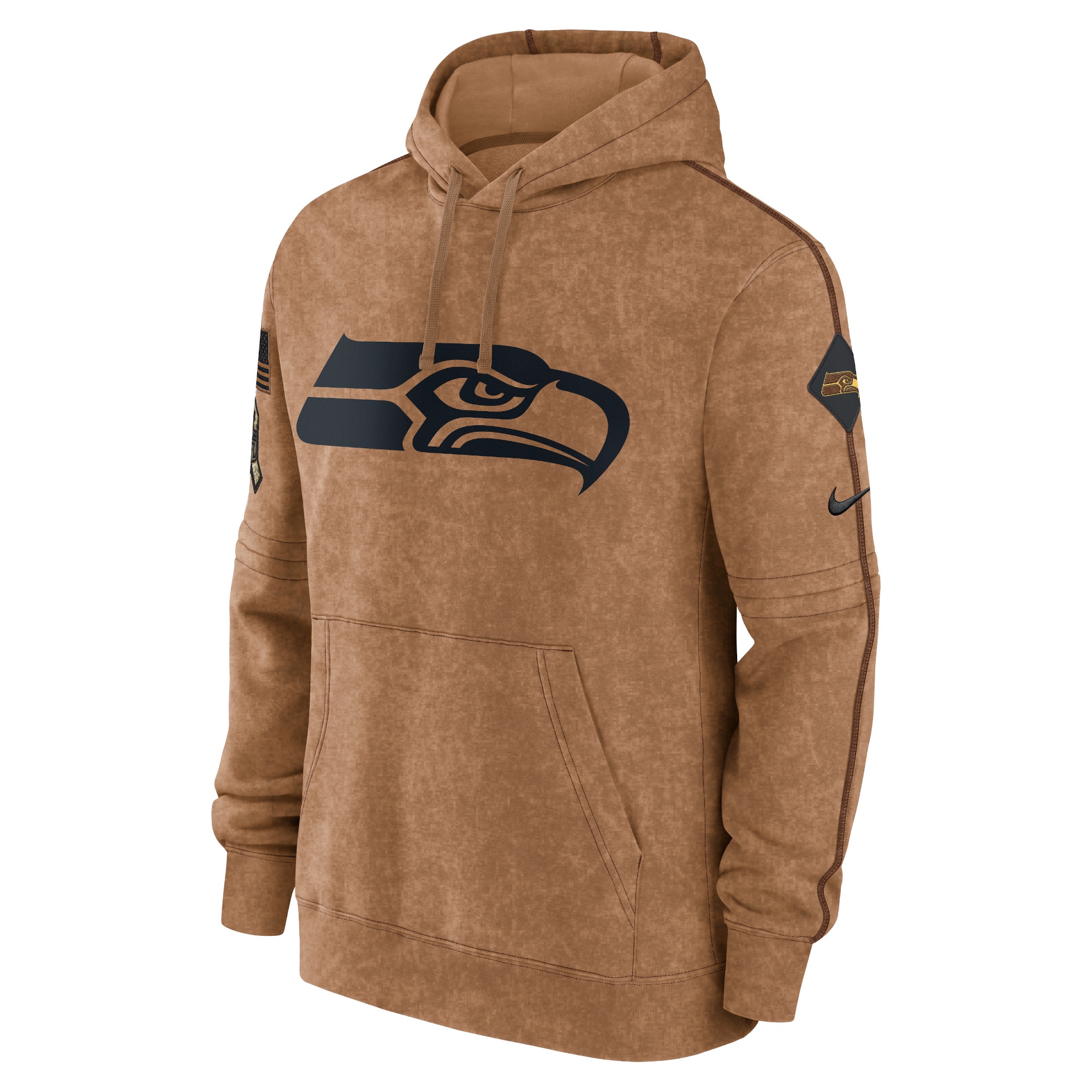 Seattle Seahawks  2023 Salute To Service Club Pullover Hoodie - Brown