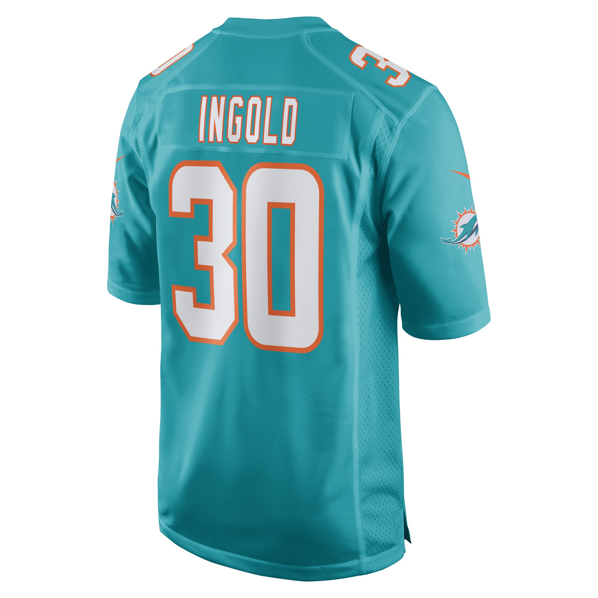 Alec Ingold Miami Dolphins Game Player Jersey - Aqua