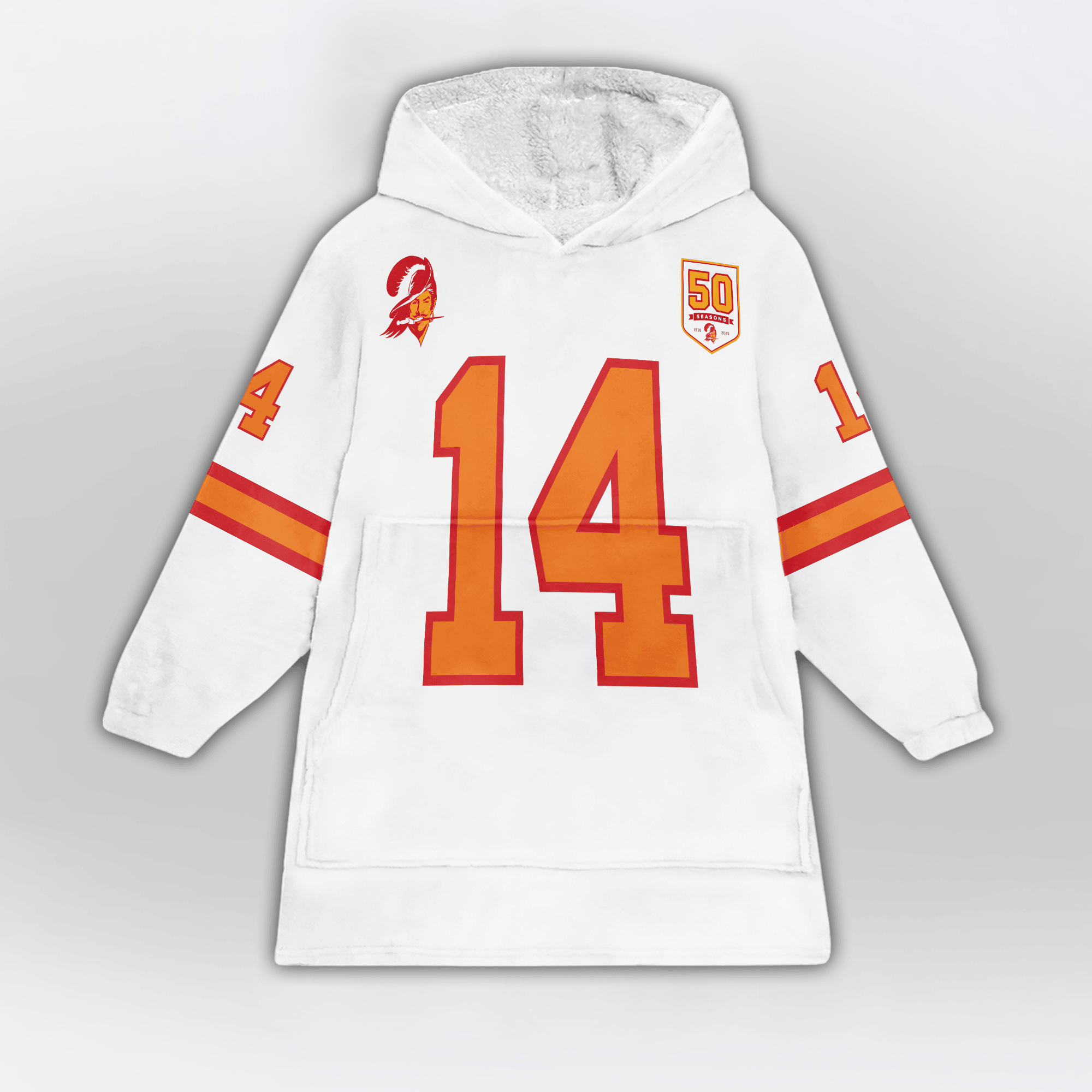 Kid 14 Tampa Bay Football 50th Season Game Unisex Blanket Hoodie